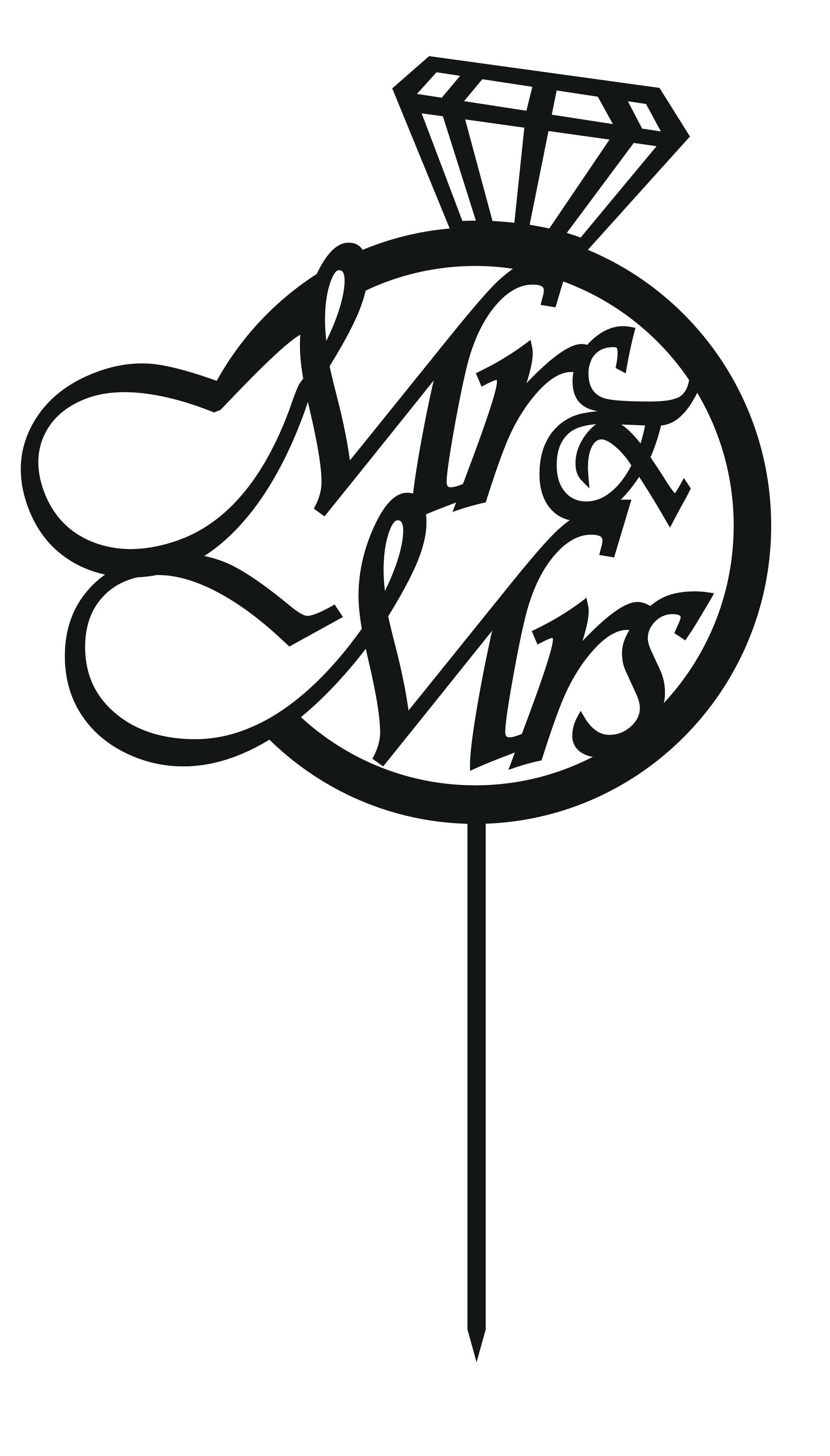 Cake Decorations - Mr & Mrs - Style 6