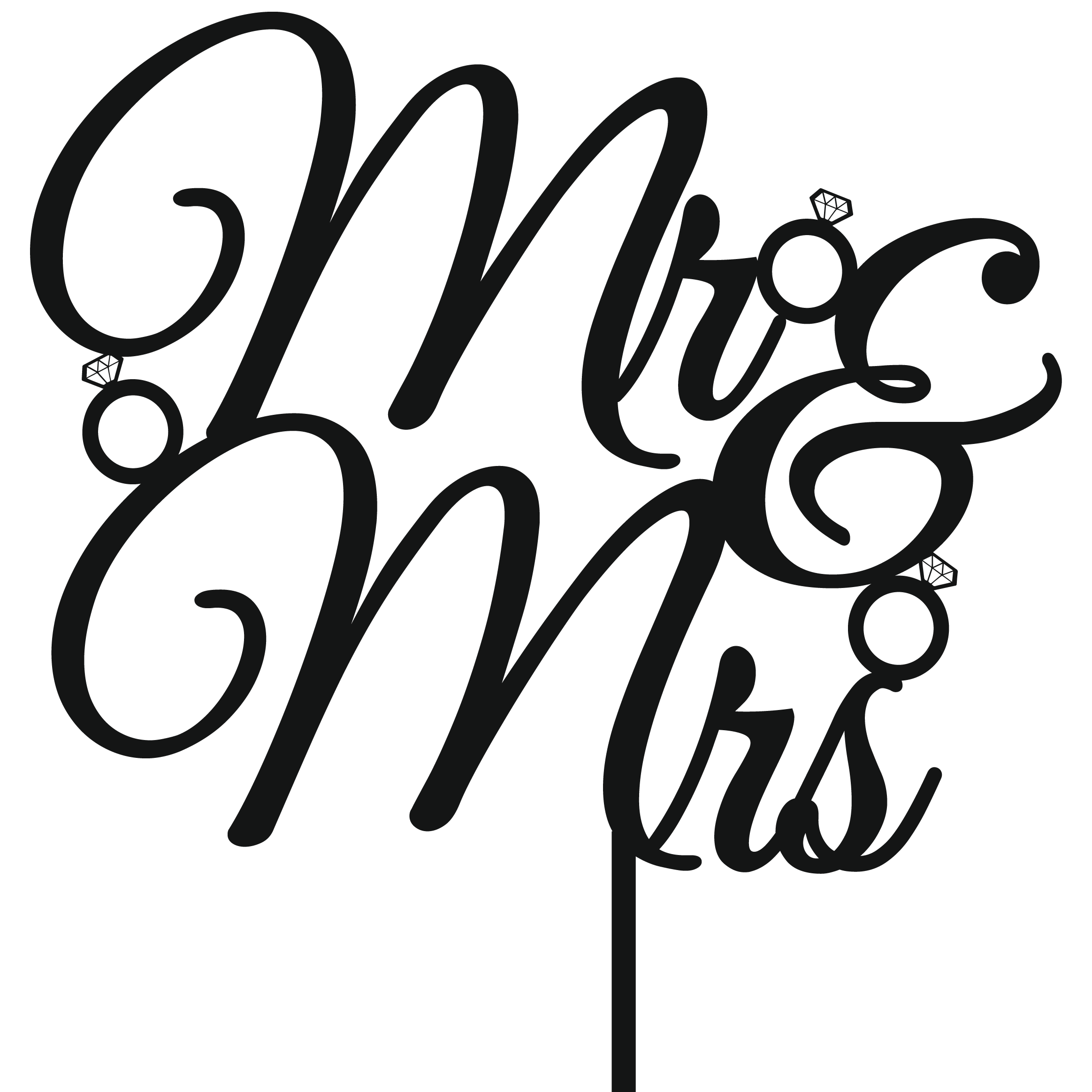 Cake Decorations - Mr & Mrs - Style 1