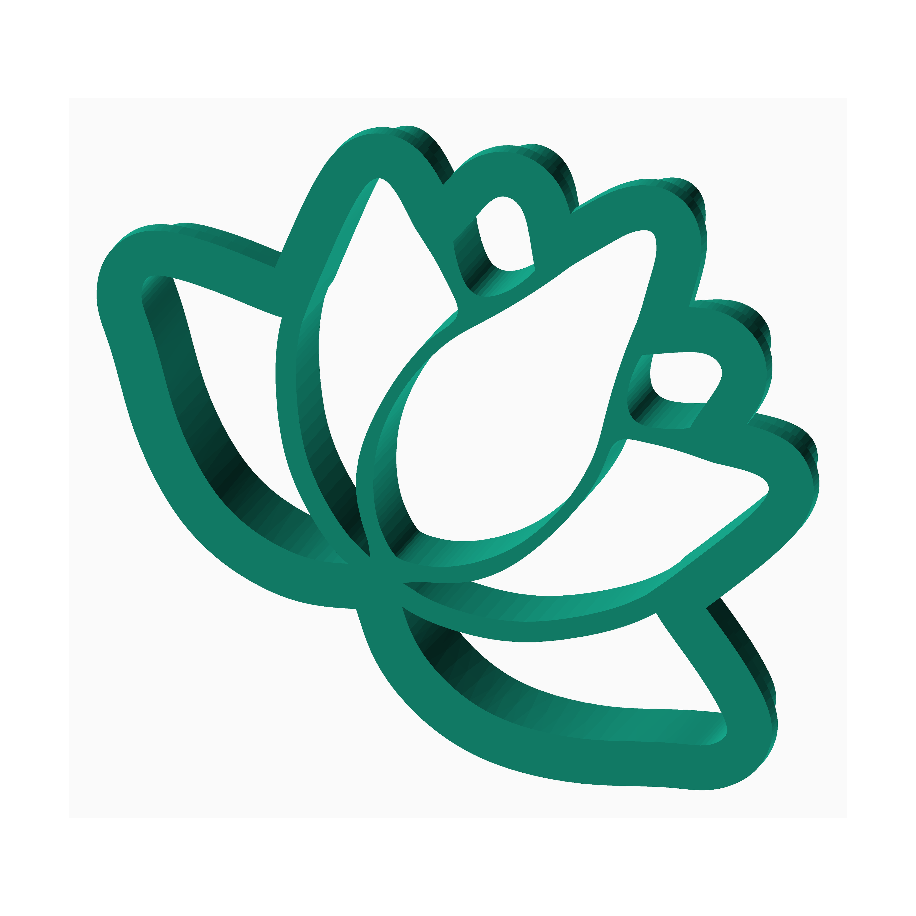 The Create Studio green lotus-shaped clay cutter for jewelry making with detailed petal design