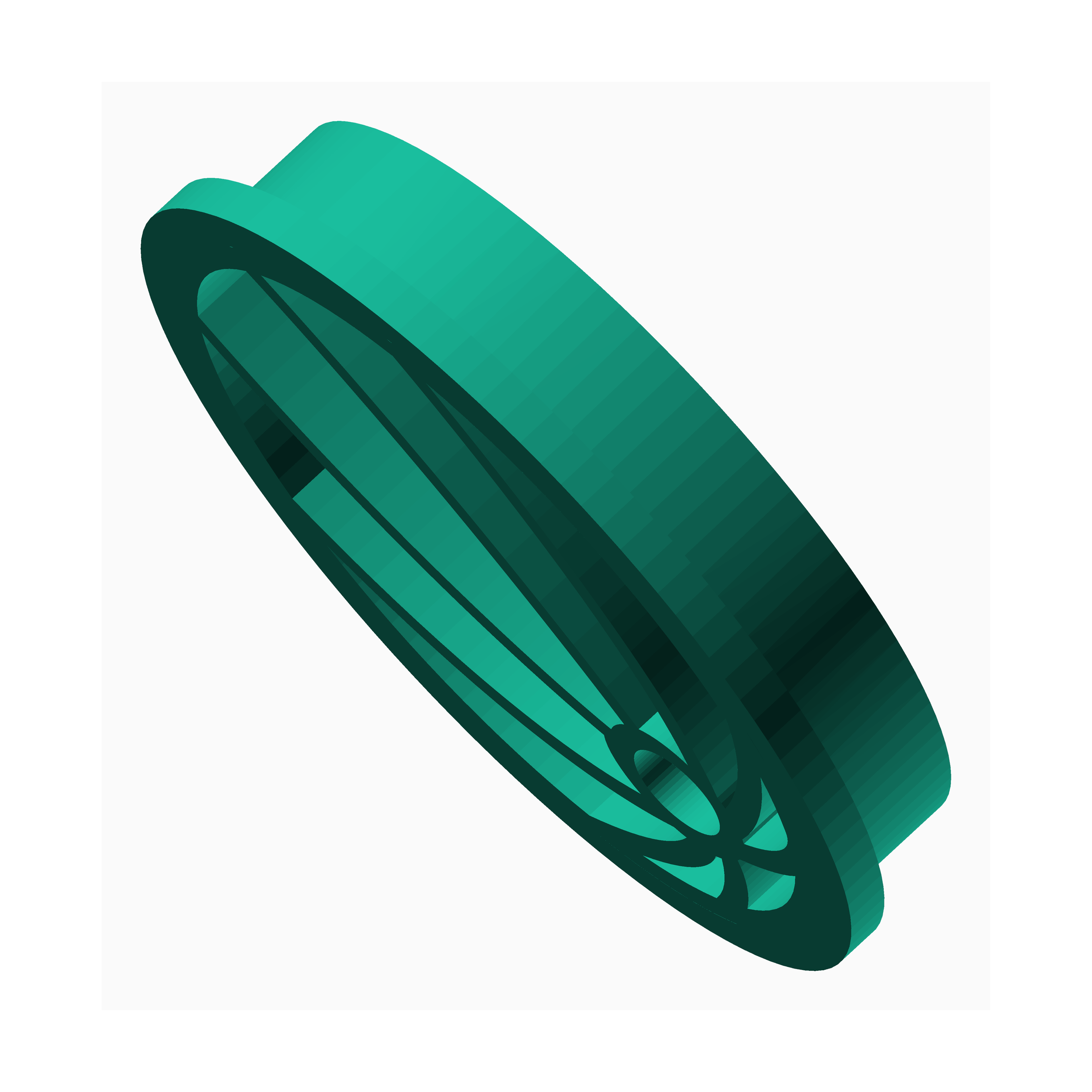 The Create Studio green round clay cutter for jewelry making with intricate pattern design