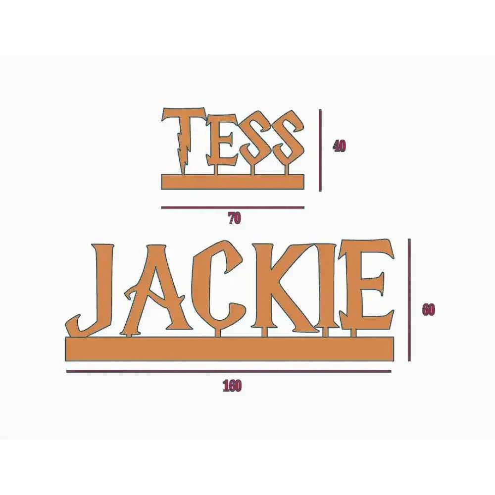 Customized Harry Potter desk name plaque featuring bold letters for a unique display