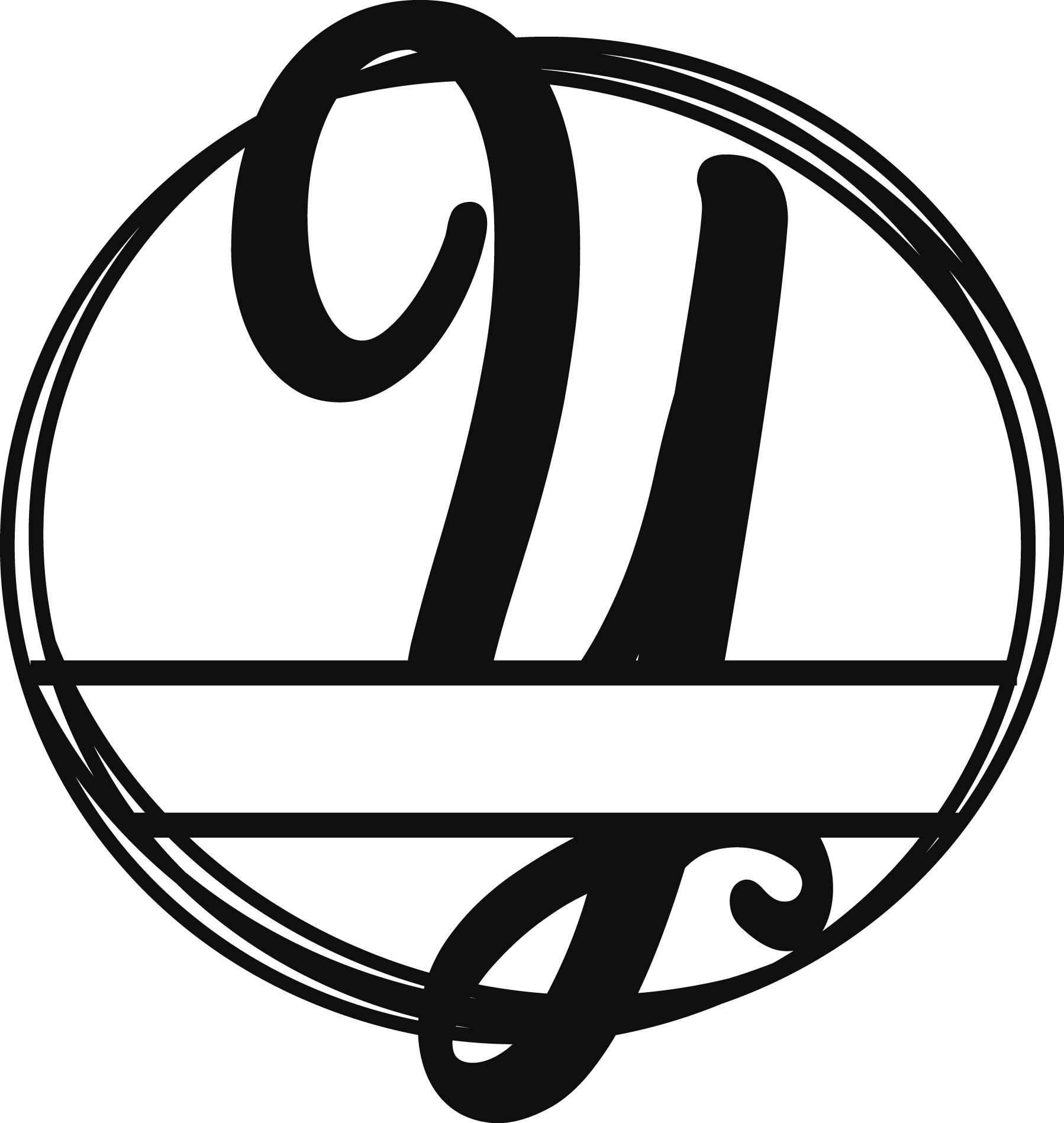 The Create Studio cake topper with decorative cake lettering in an elegant circular design