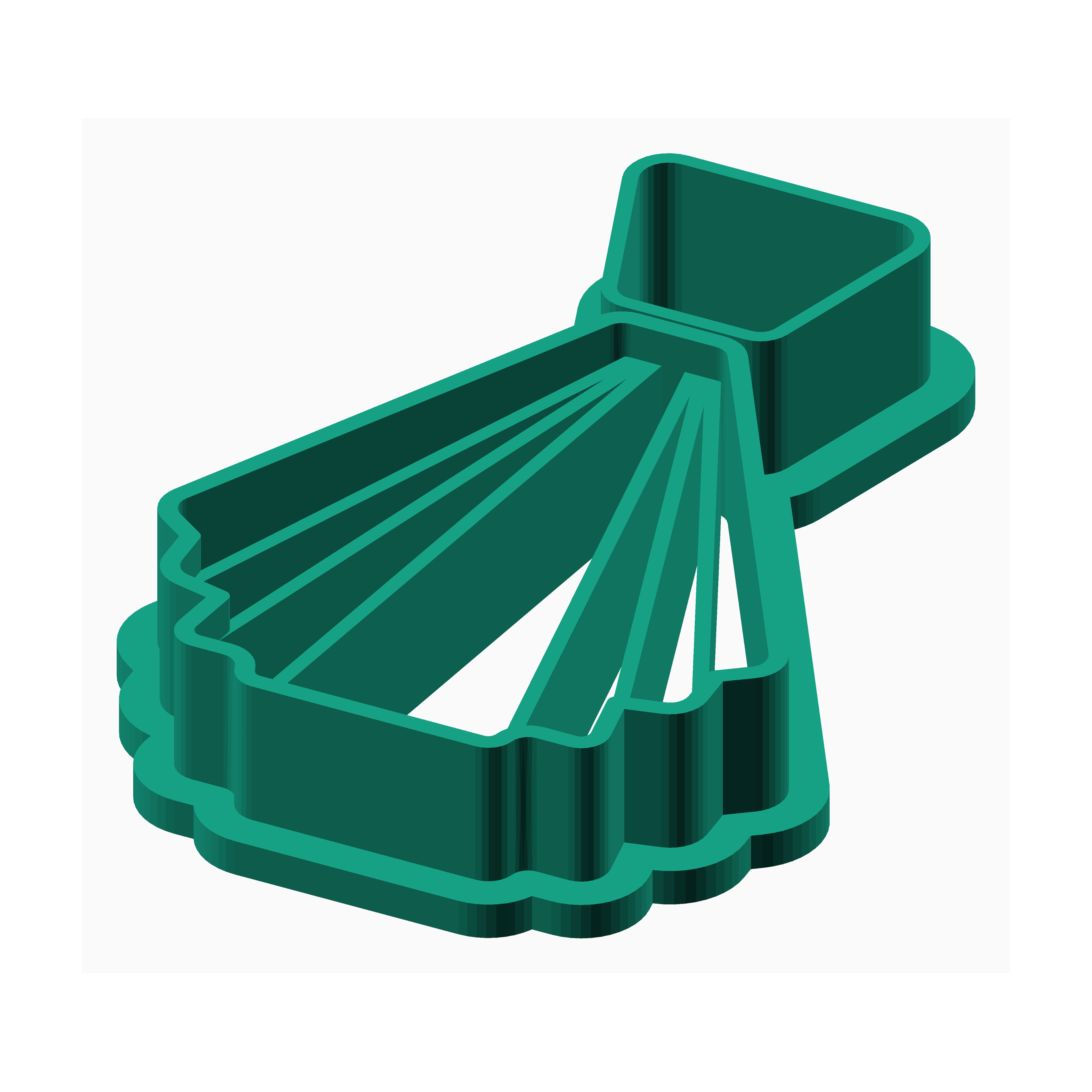 Green plastic clay cutter set for precise shapes in clay jewelry making supplies