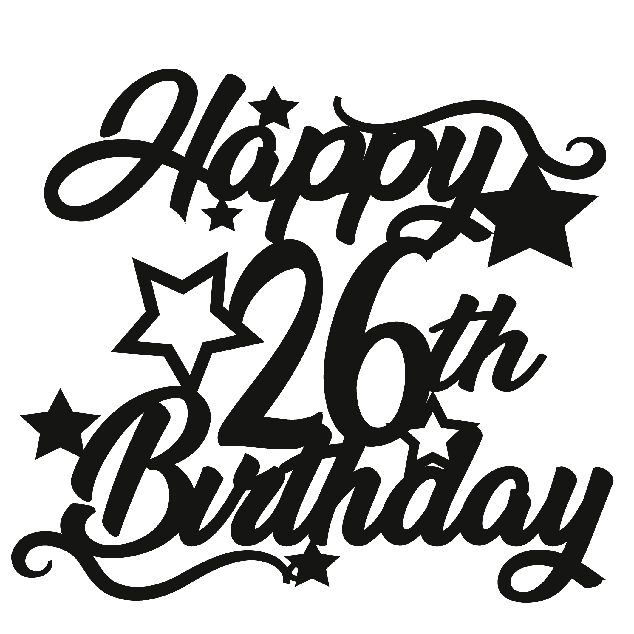 26th Birthday - Numbered - Cake Topper - The Create Studio