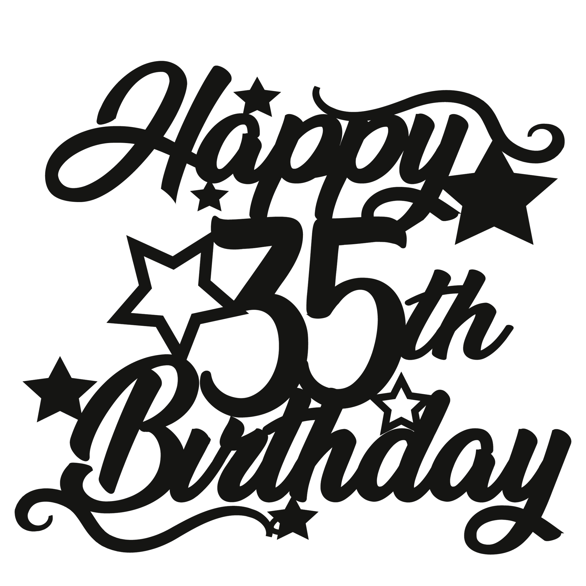 35th Birthday - Numbered - Cake Topper - The Create Studio