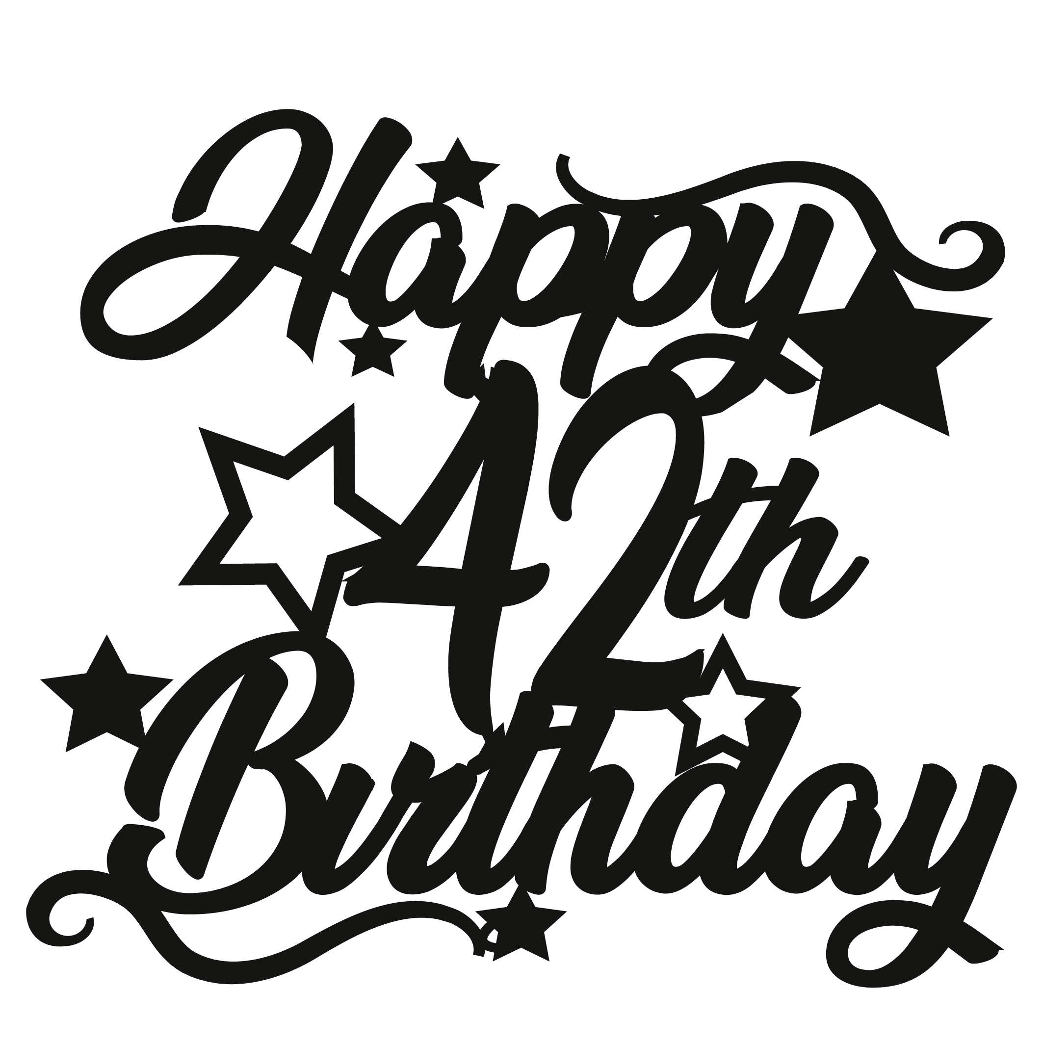 42nd Birthday - Numbered - Cake Topper - The Create Studio