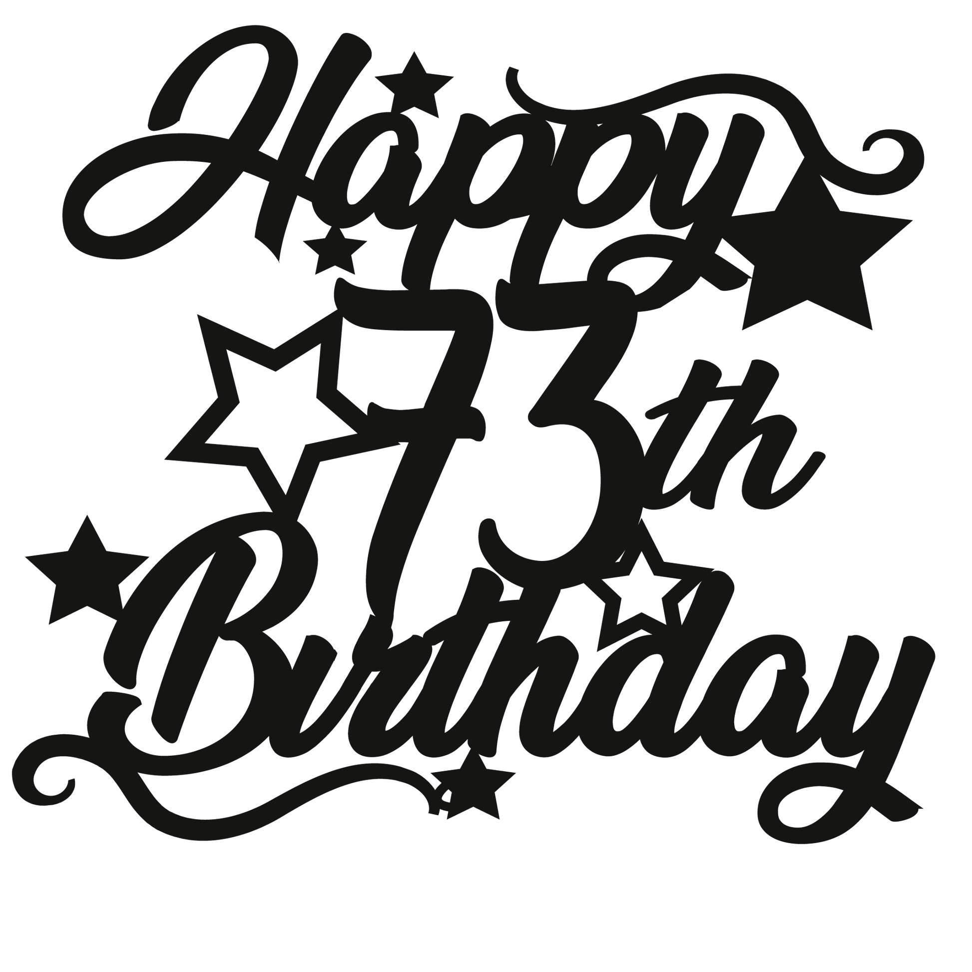73rd Birthday - Numbered - Cake Topper - The Create Studio