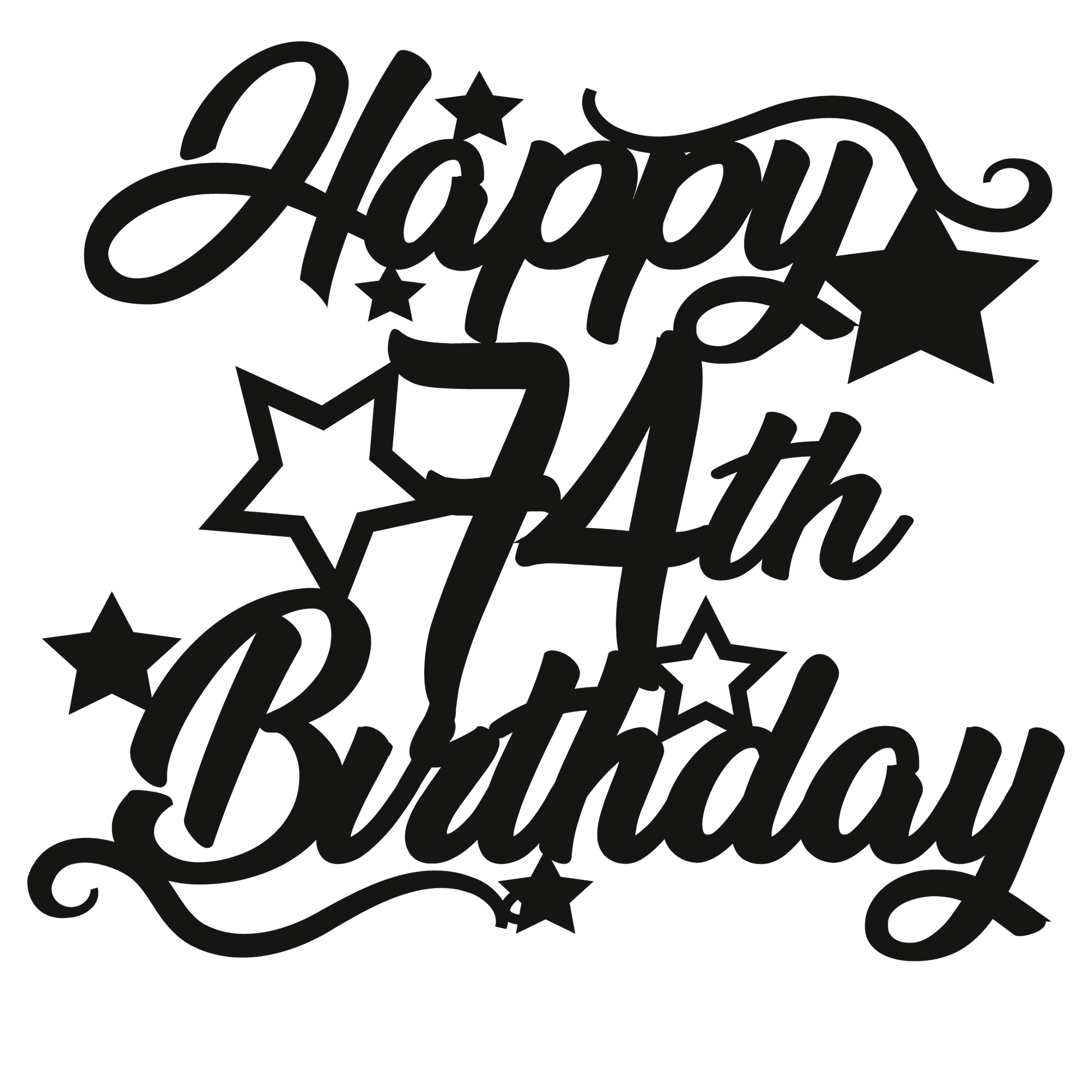 74th Birthday - Numbered - Cake Topper - The Create Studio