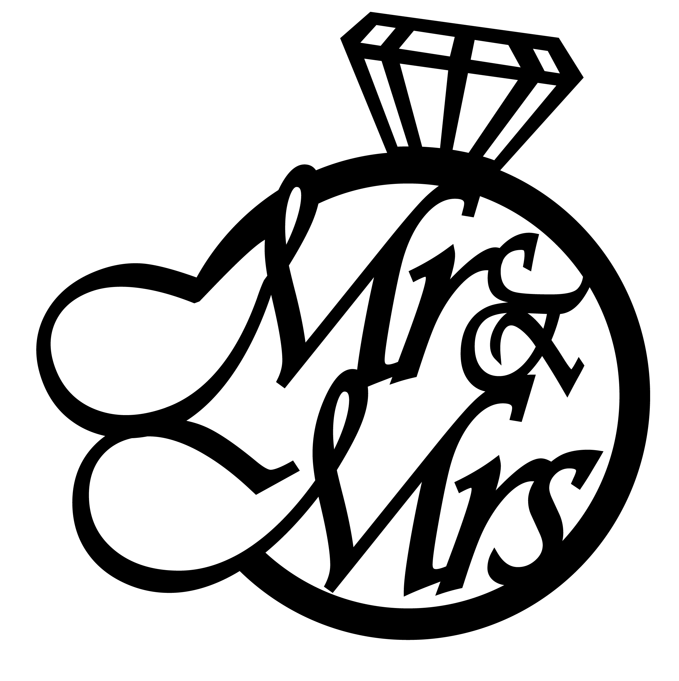 Cake Decorations - Mr & Mrs - Style 6