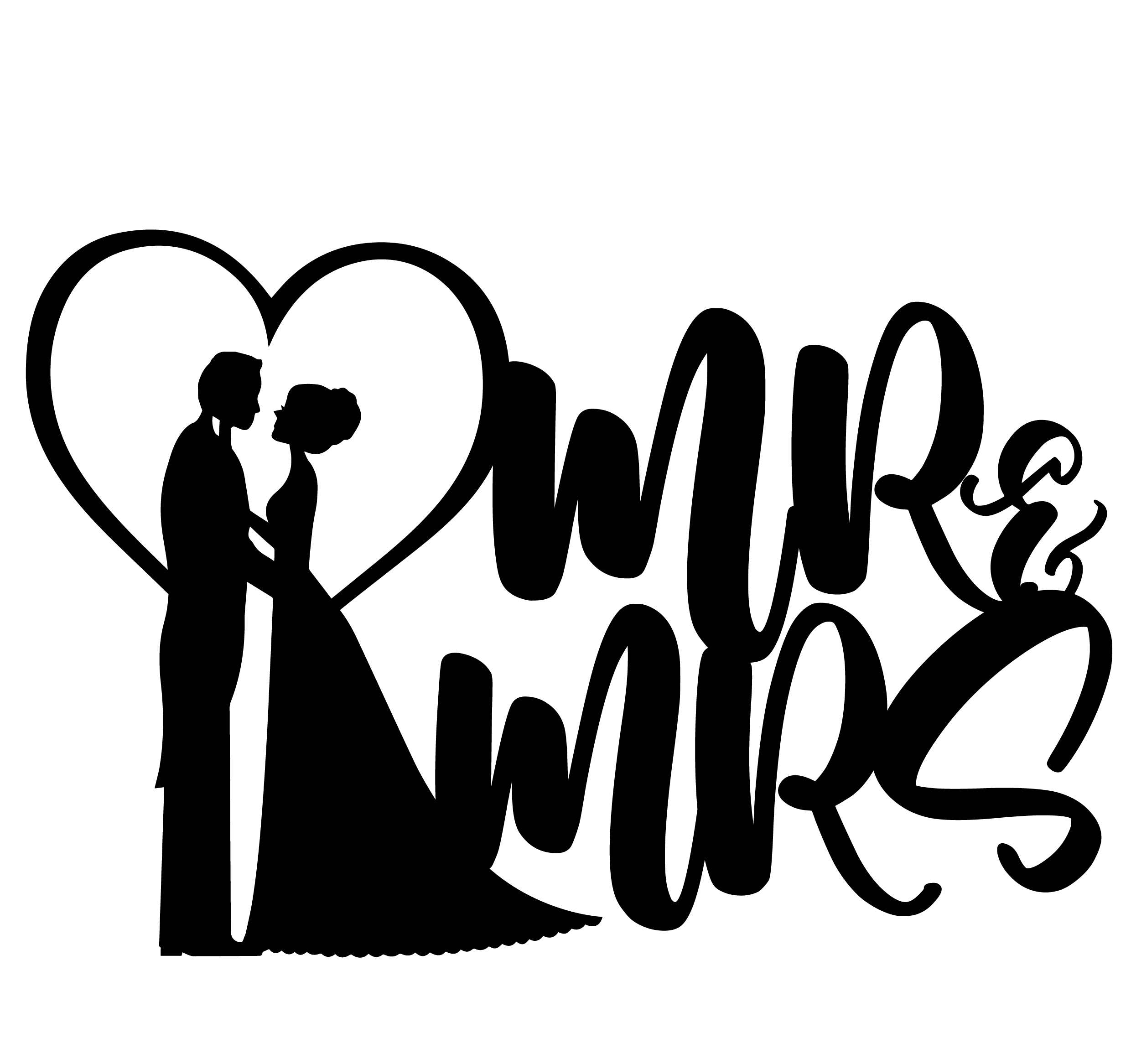 Cake Decorations - Mr & Mrs - Style 5