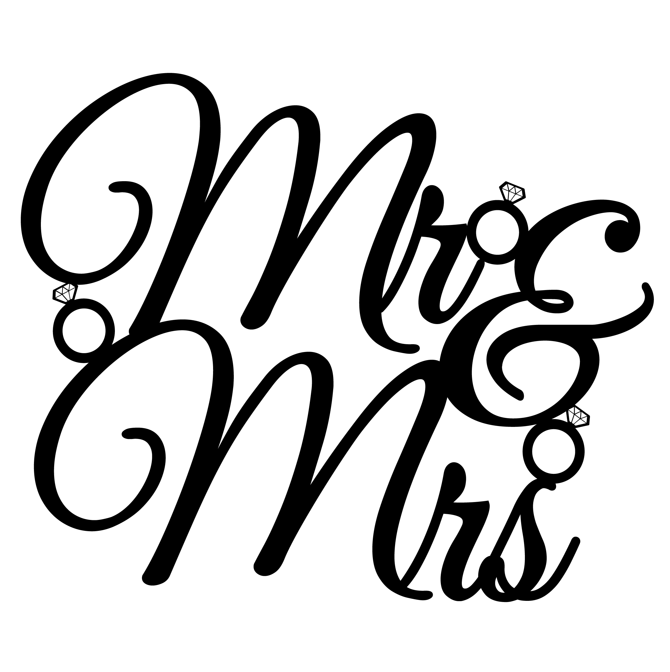 Cake Decorations - Mr & Mrs - Style 1