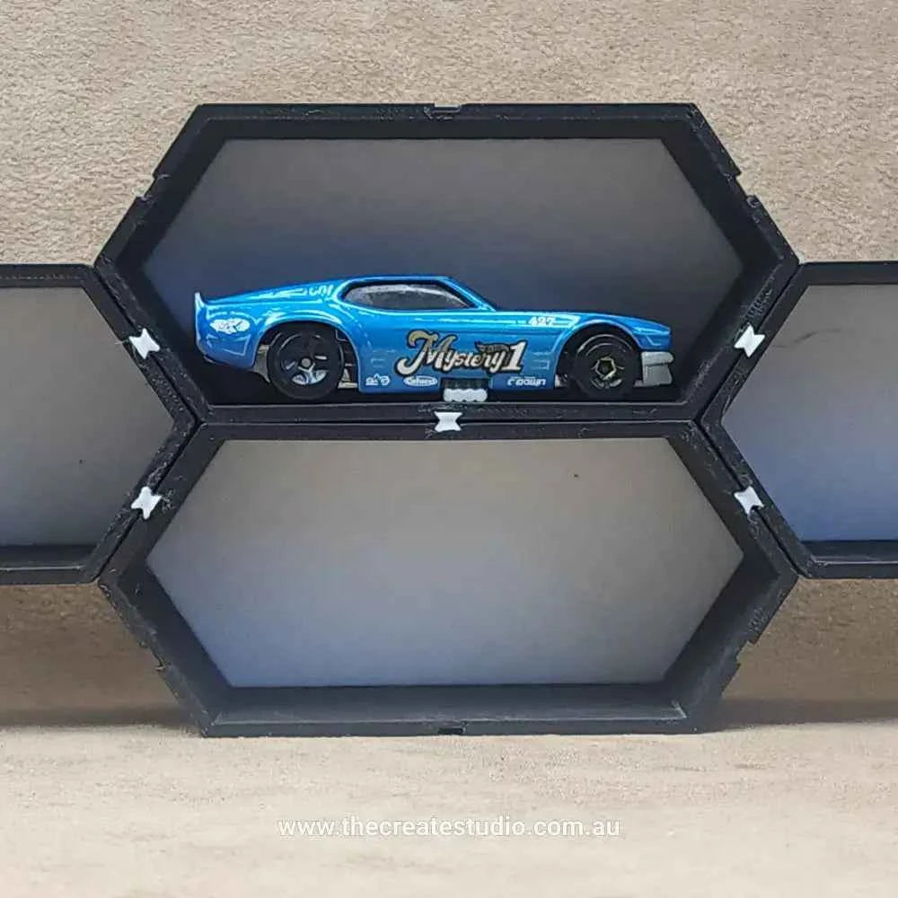 Personalised Gift for Car Enthusiasts | Stackable Hexagone Die Cast Car Display Shelves