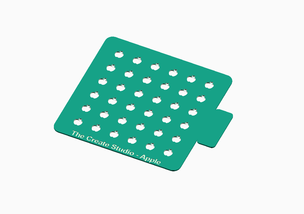 Apple shape stencil for baking by The Create Studio with multiple cut-out apple shapes for decoration