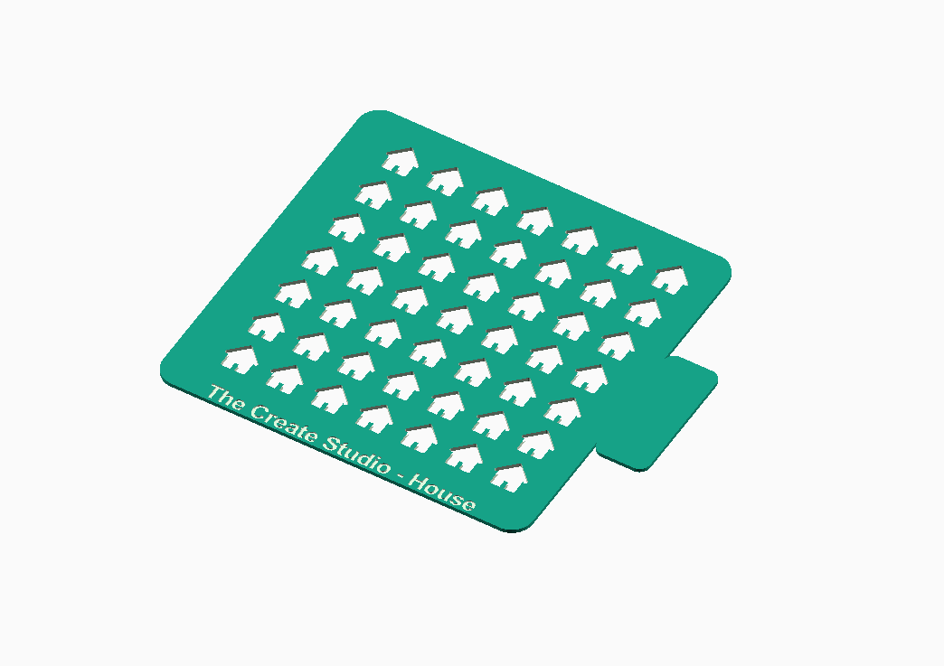 House shape stencil for crafts with multiple house icons by The Create Studio for creative projects