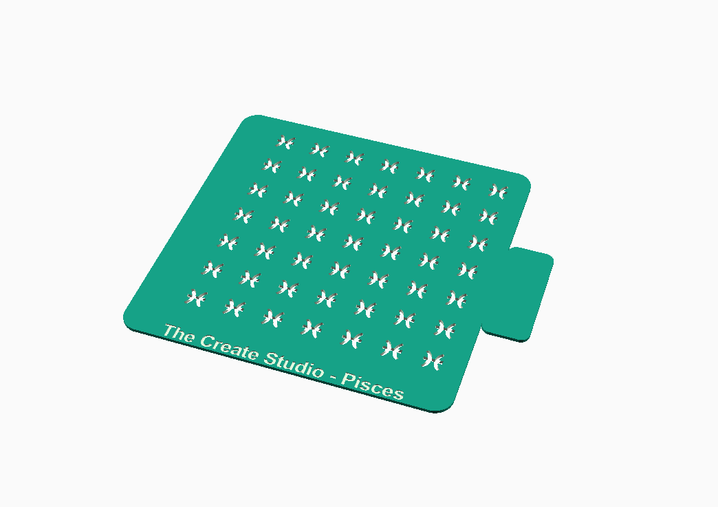 Pisces stencil for crafts by The Create Studio, perfect for baking and decoration projects