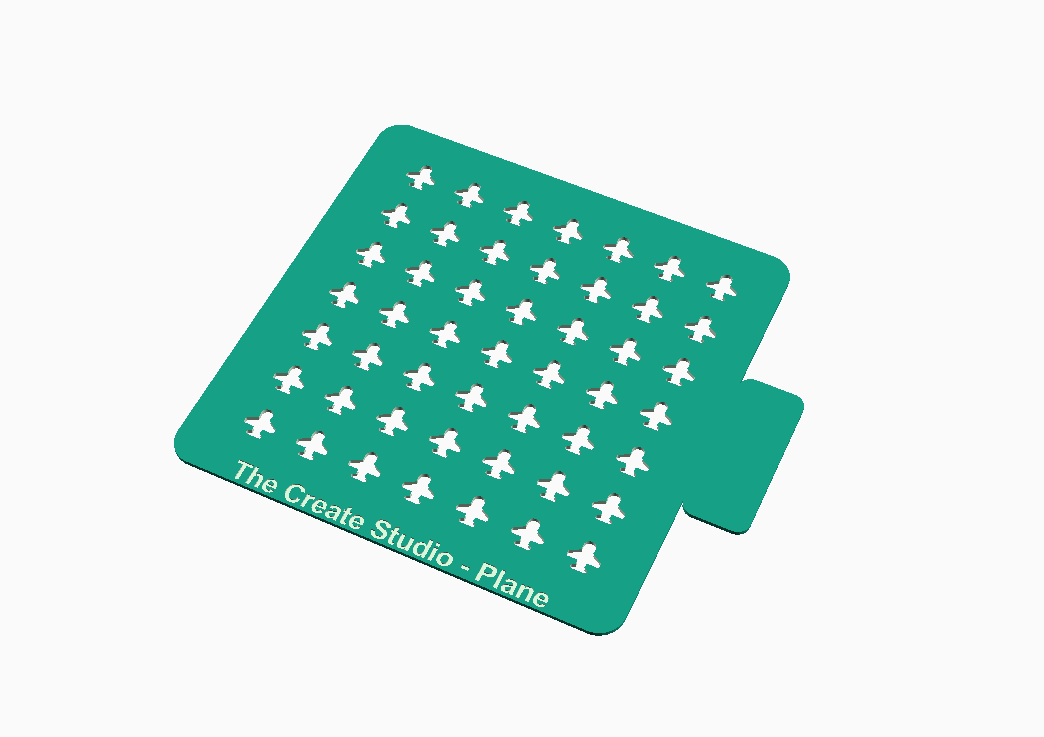 Plane stencil for baking by The Create Studio featuring small plane shapes for decorative icing