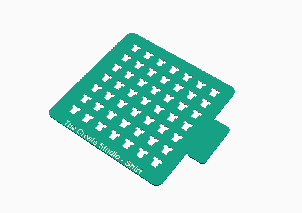 The Create Studio shirt shaped stencil for crafts featuring multiple shirt designs for creative projects