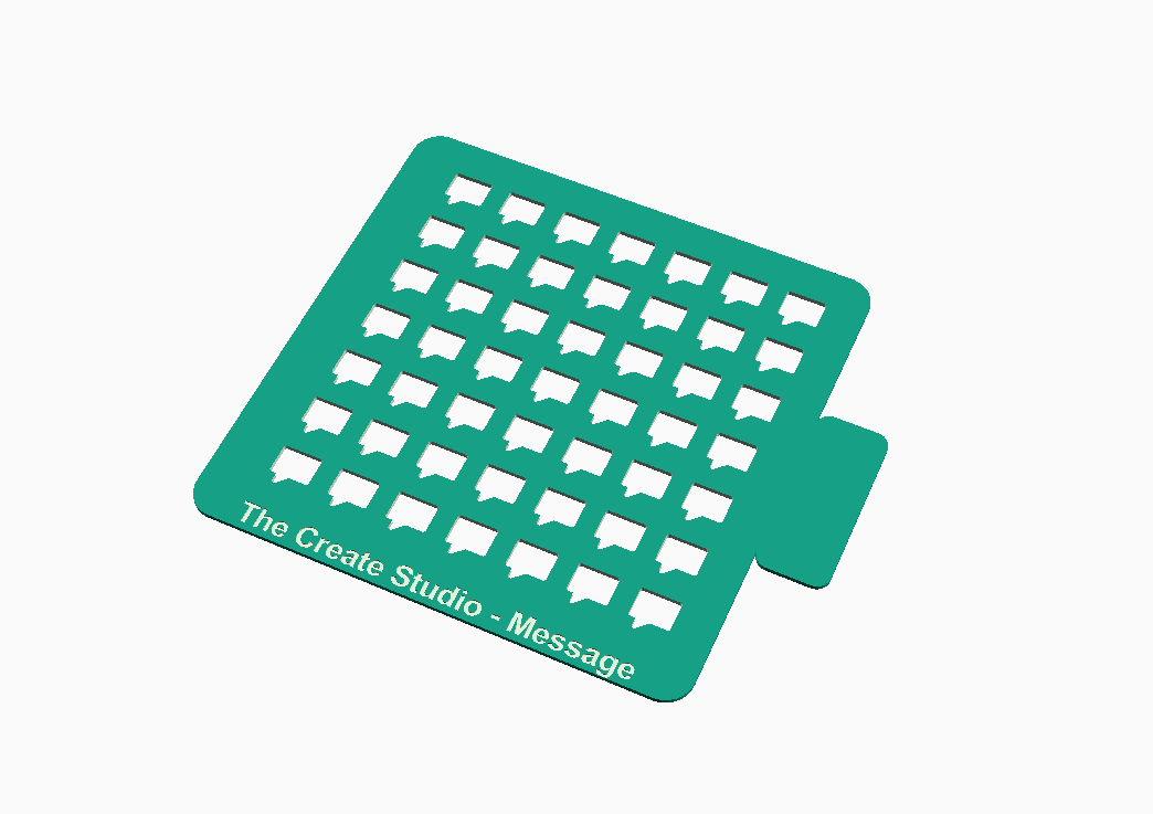 The Create Studio sprinkler stencil message shape for baking and decorating cakes