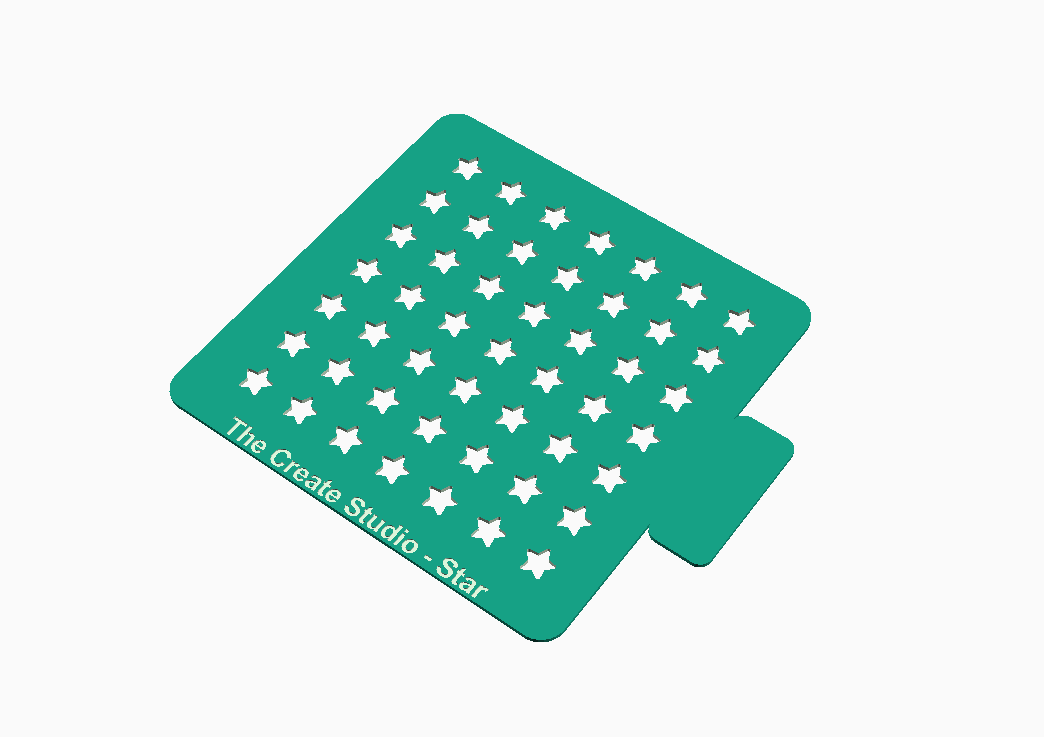 Star shape stencil for baking by The Create Studio with multiple star cut-outs for decorating treats