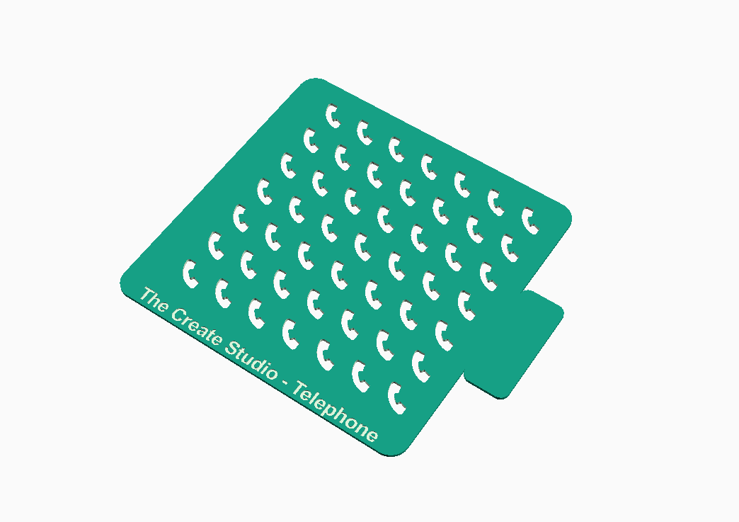 Telephone shaped stencil by The Create Studio for baking and cake decoration projects