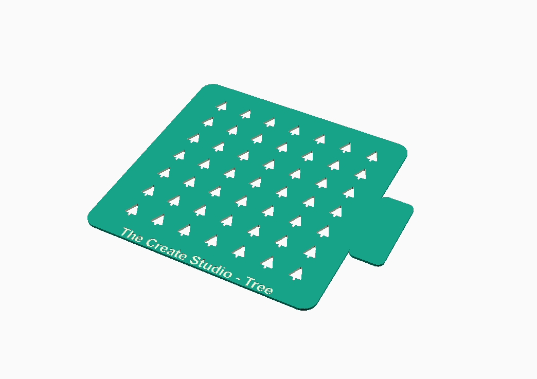 Tree shape stencil for crafts from The Create Studio featuring a repeating arrow design