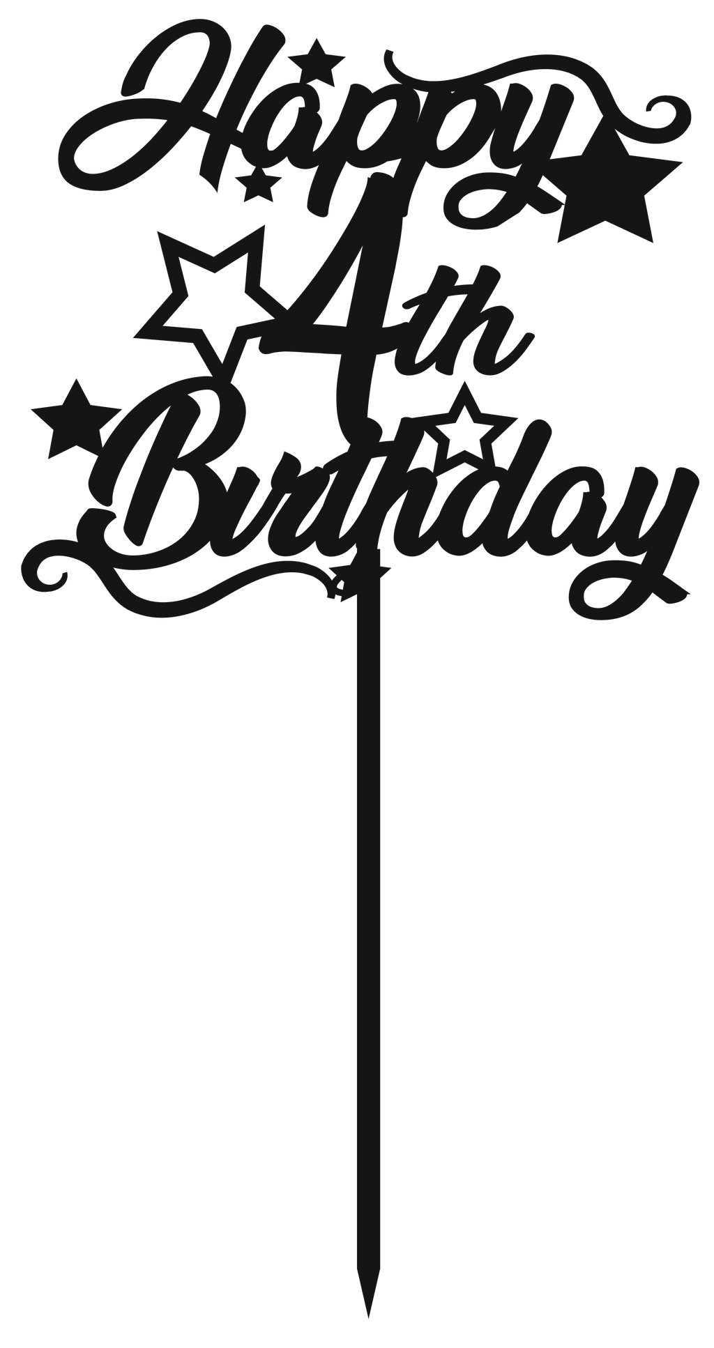 4th Birthday - Numbered - Cake Topper - The Create Studio