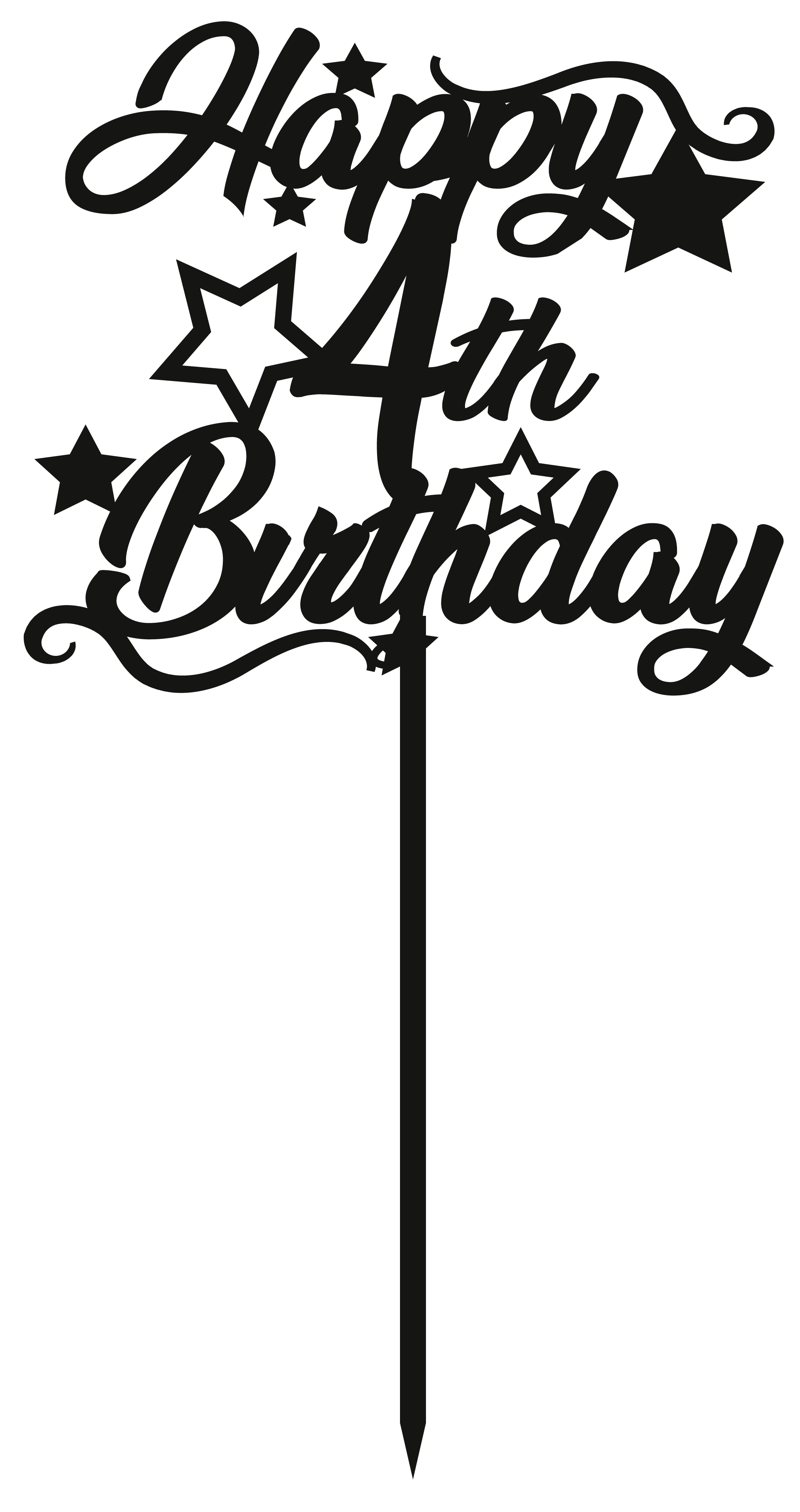 4th Birthday - Numbered - Cake Topper - The Create Studio