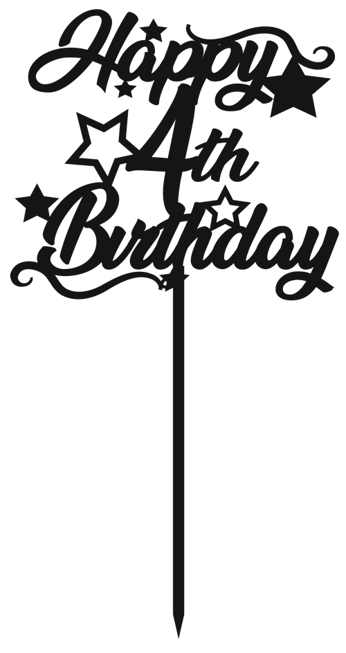 4th Birthday - Numbered - Cake Topper - The Create Studio
