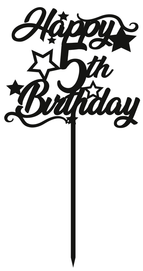 5th Birthday - Numbered - Cake Topper - The Create Studio