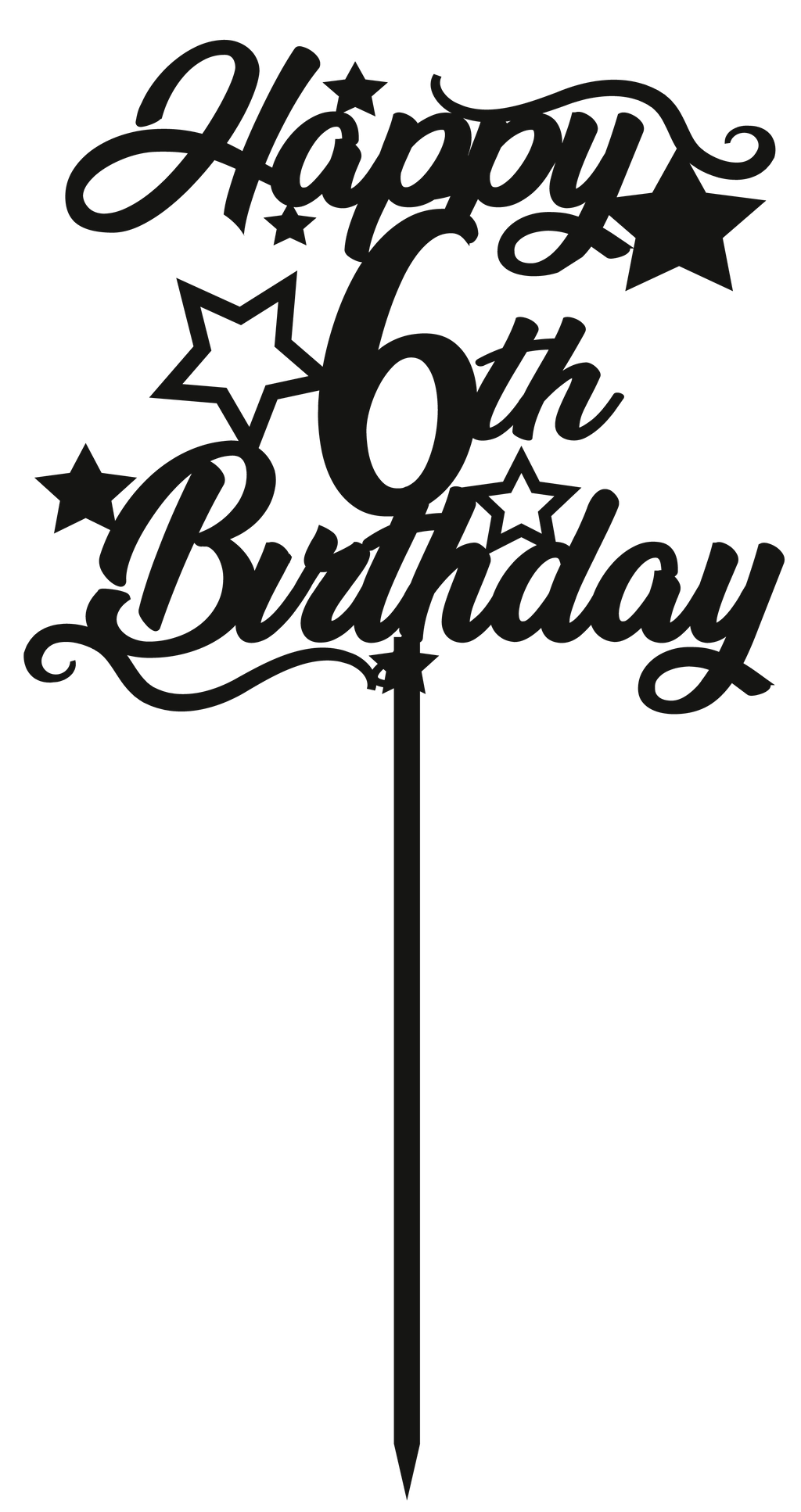 6th Birthday - Numbered - Cake Topper - The Create Studio