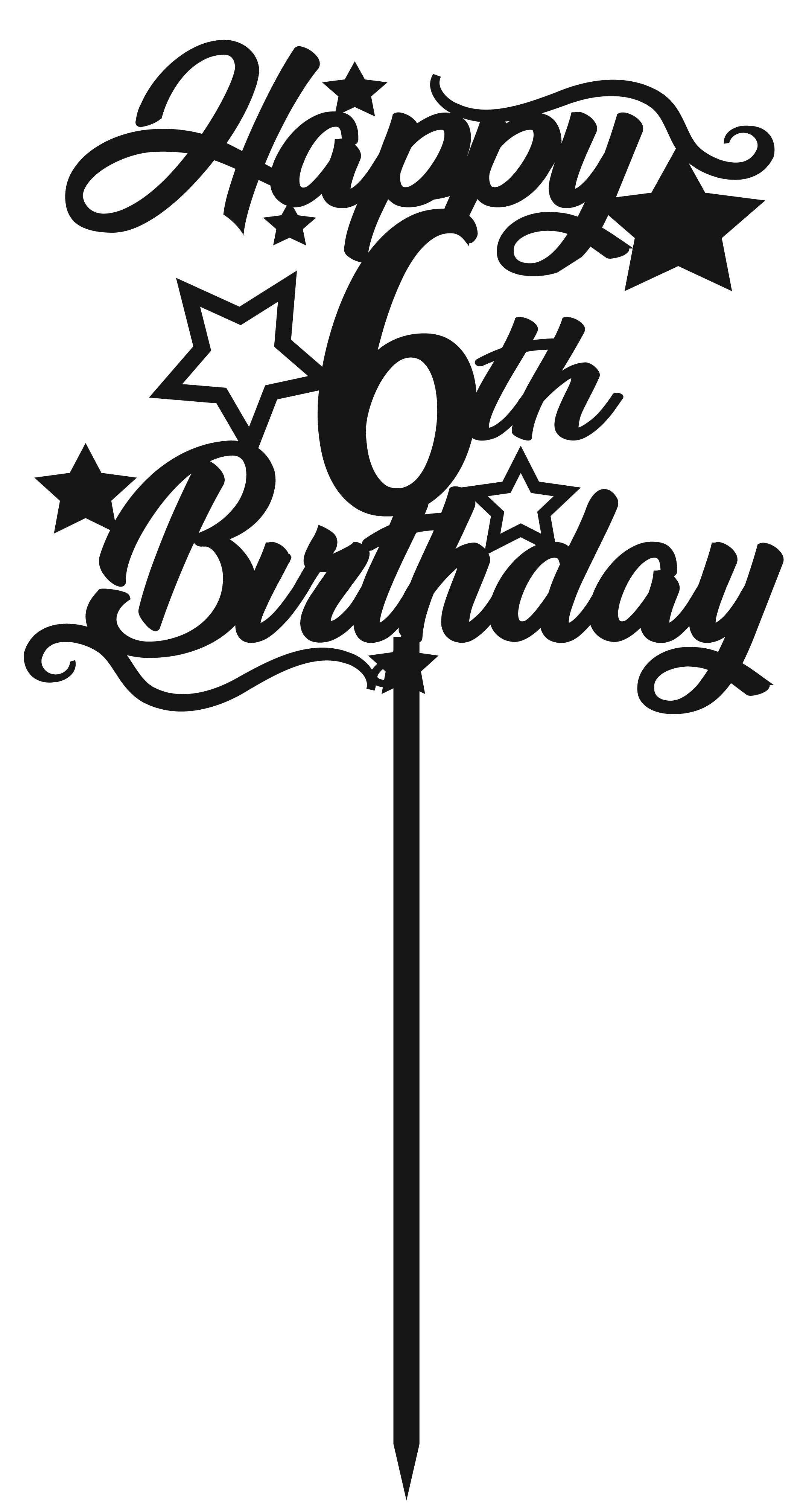 6th Birthday - Numbered - Cake Topper - The Create Studio