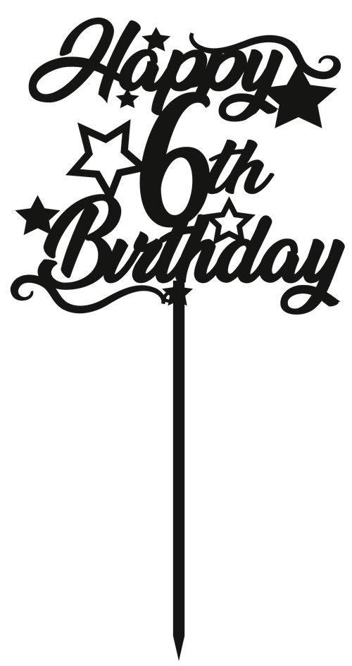 6th Birthday - Numbered - Cake Topper - The Create Studio