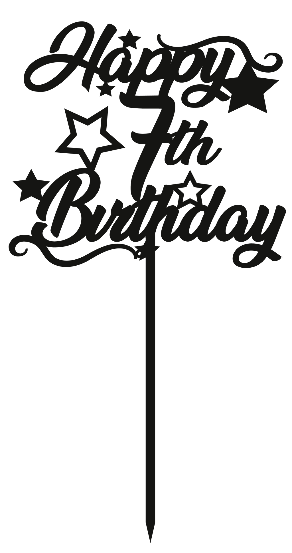 7th Birthday - Numbered - Cake Topper - The Create Studio