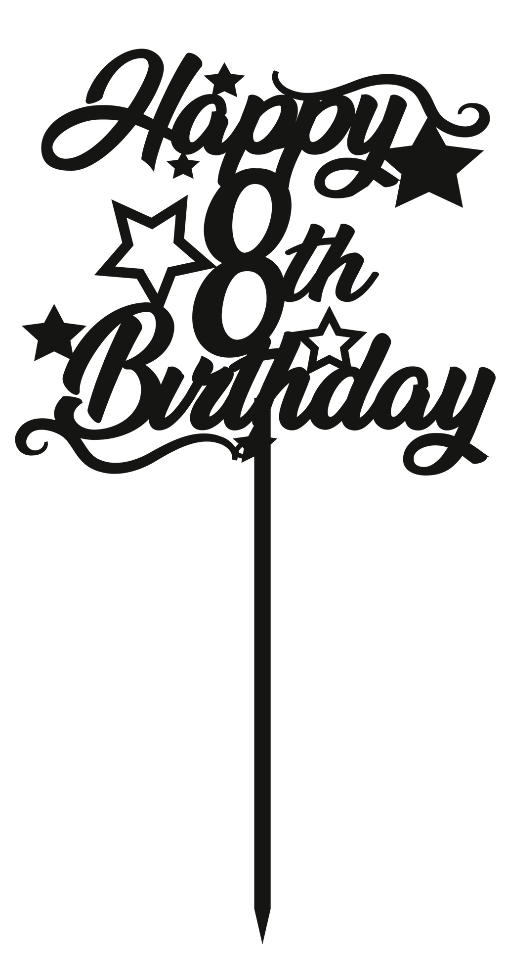 8th Birthday - Numbered - Cake Topper - The Create Studio