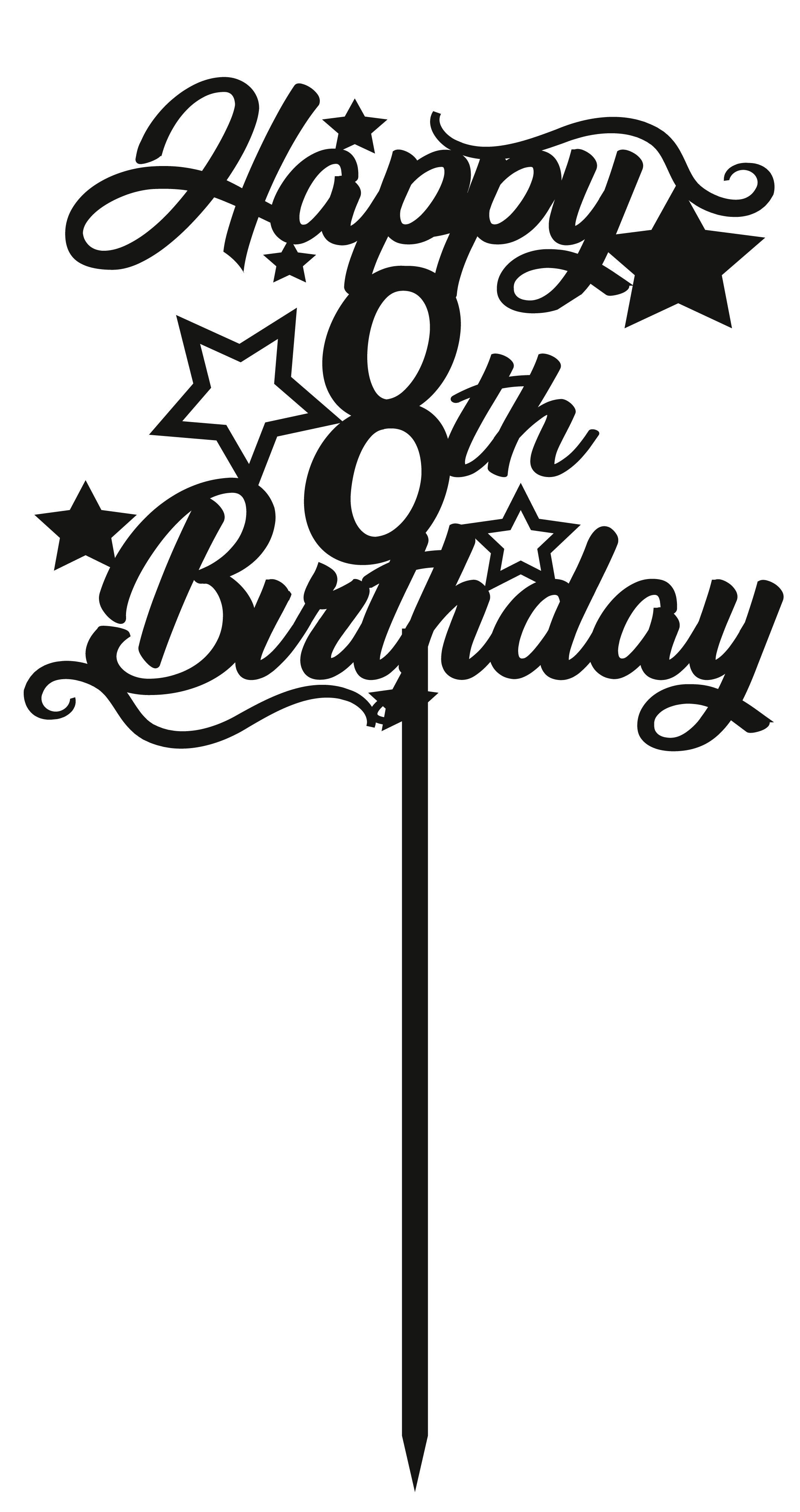 8th Birthday - Numbered - Cake Topper - The Create Studio