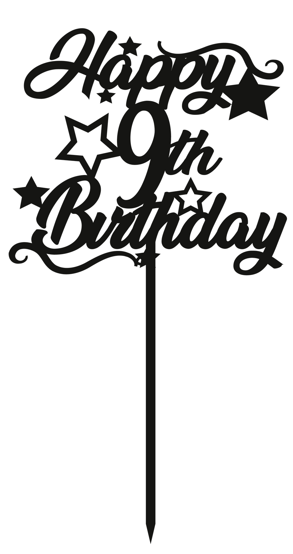 9th Birthday - Numbered - Cake Topper - The Create Studio