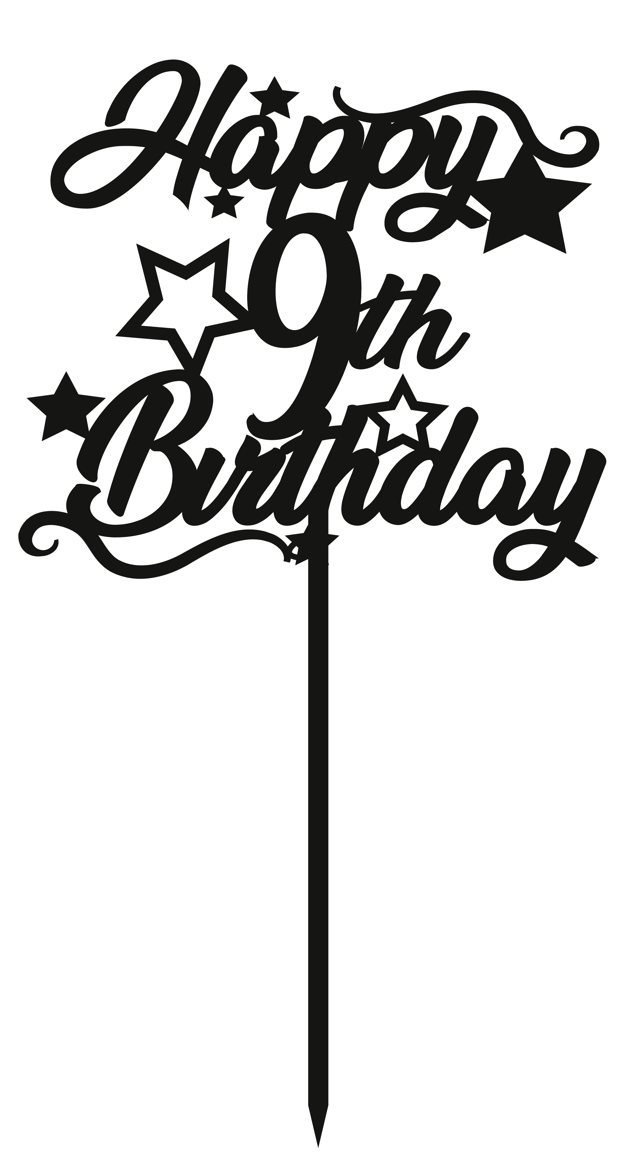 9th Birthday - Numbered - Cake Topper - The Create Studio