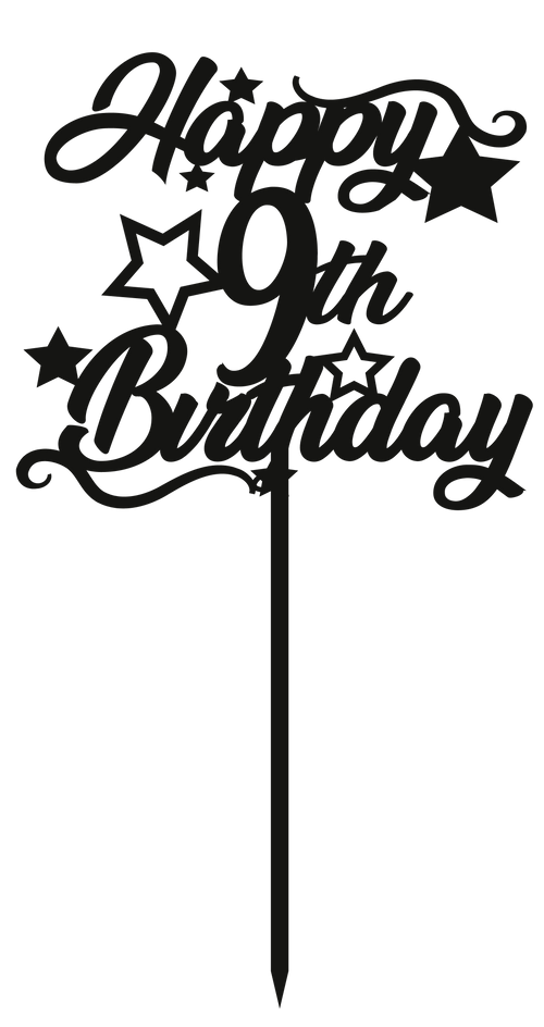 9th Birthday - Numbered - Cake Topper - The Create Studio