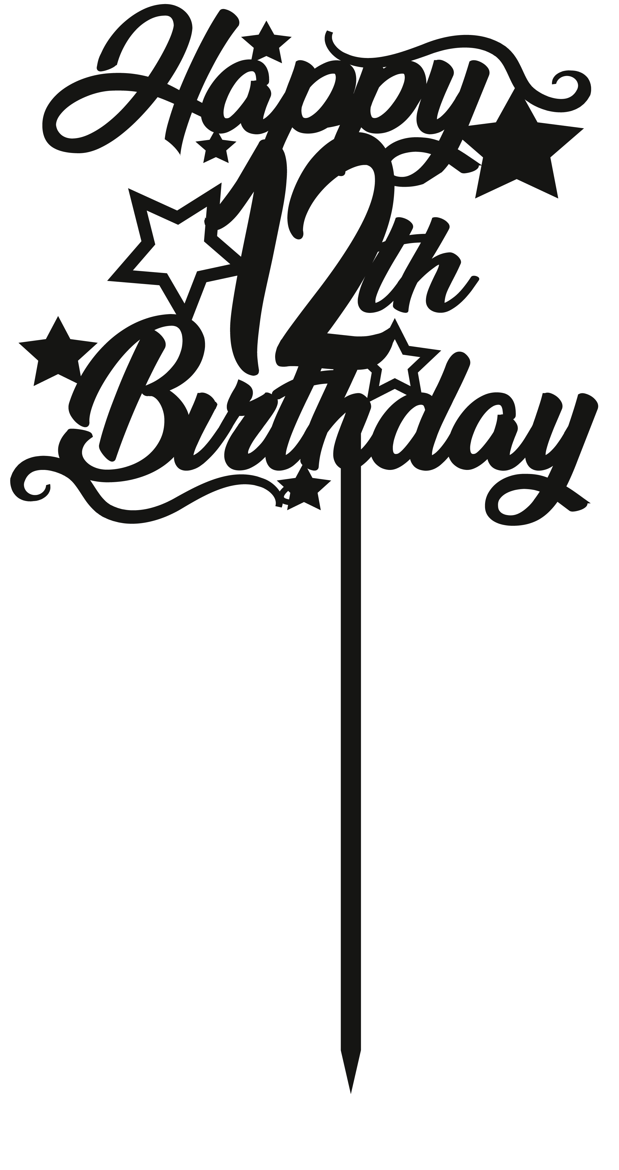 Cake Topper - Circular Number Twelve 12 - The Create Studio