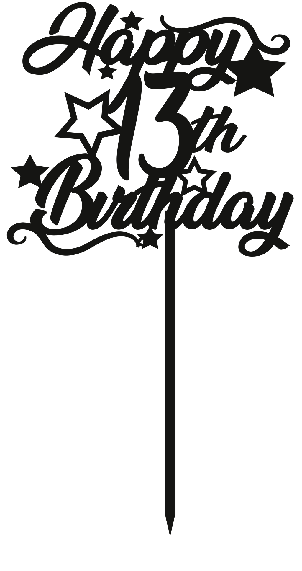 Cake Topper - Circular Number Thirteen 13 - The Create Studio