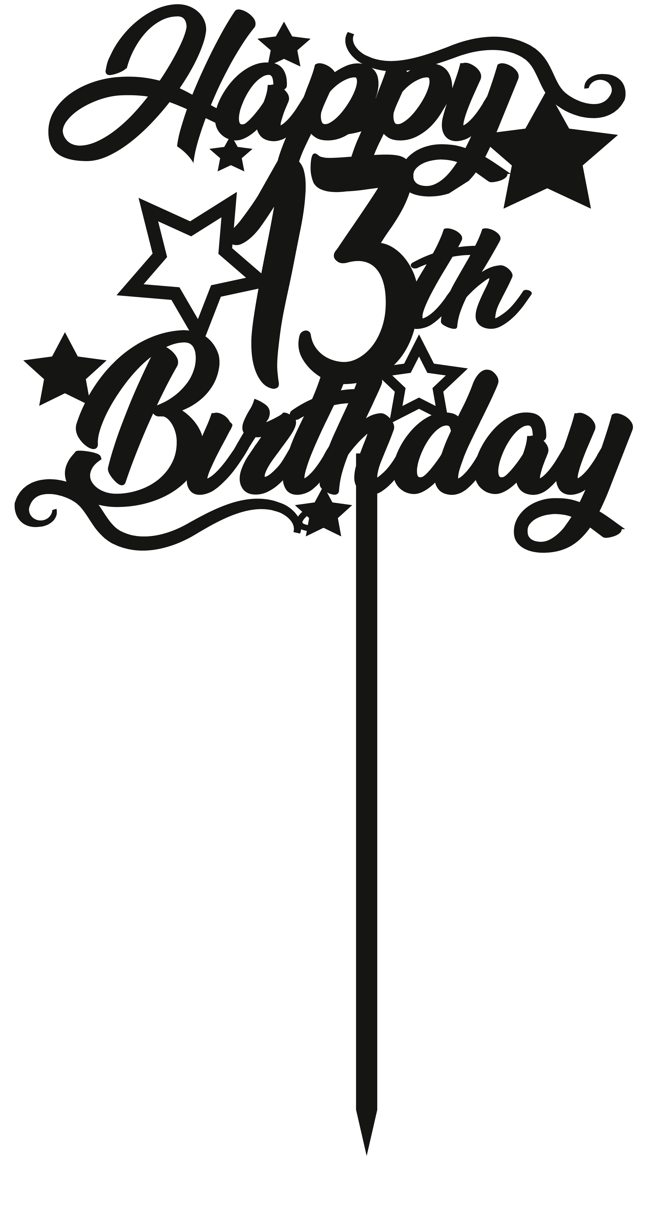 Cake Topper - Circular Number Thirteen 13 - The Create Studio