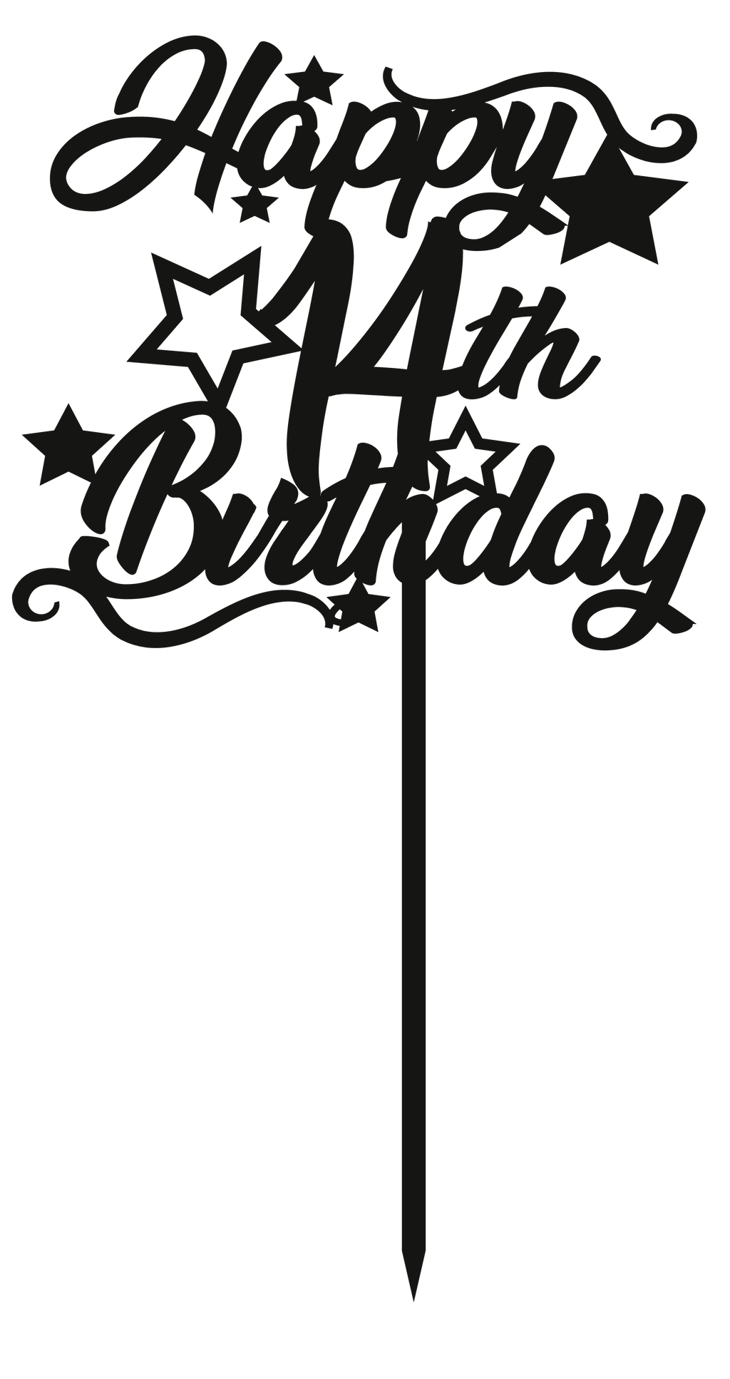 Cake Topper - Circular Number Fourteen 14 - The Create Studio