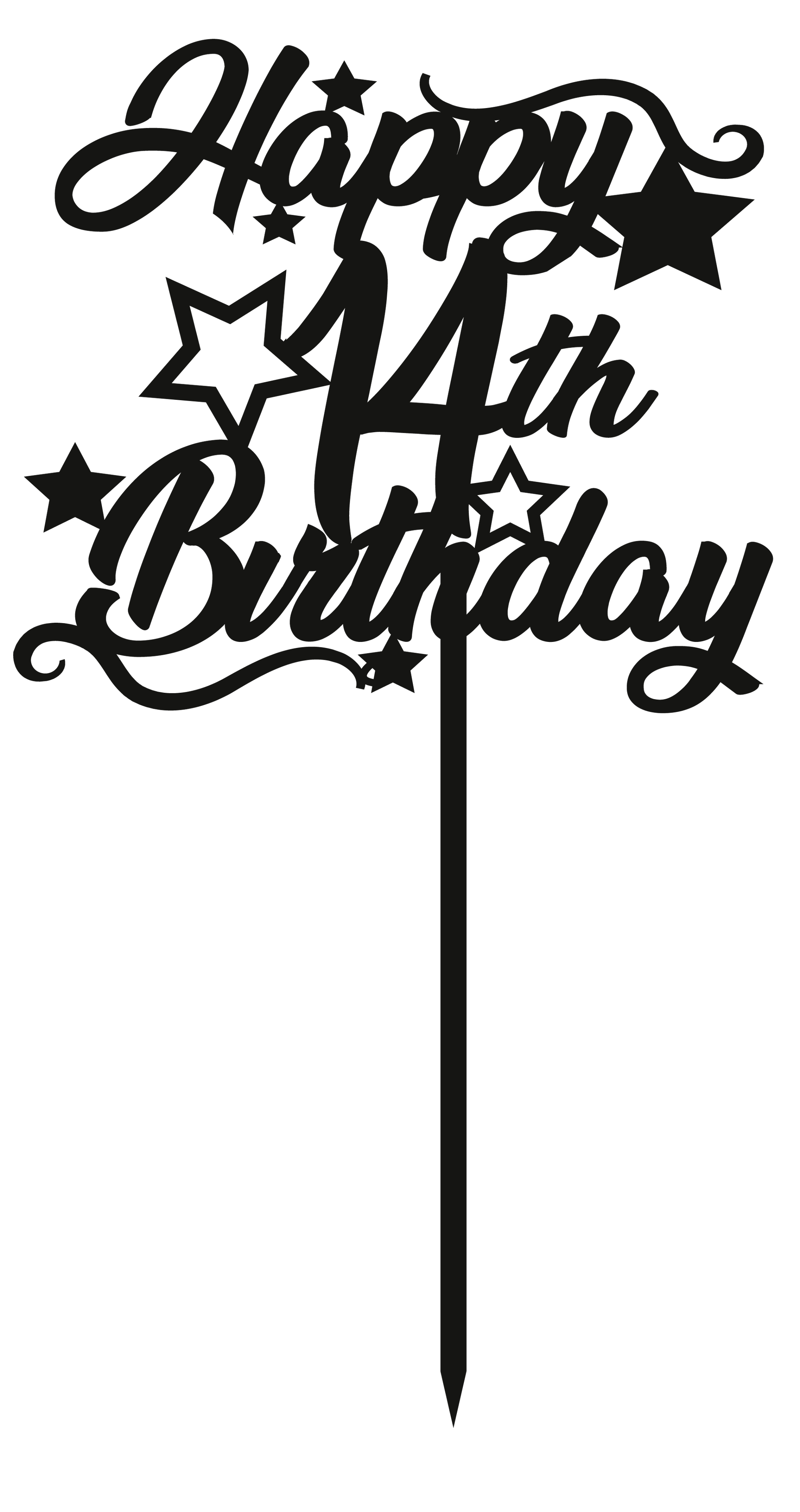 Cake Topper - Circular Number Fourteen 14 - The Create Studio