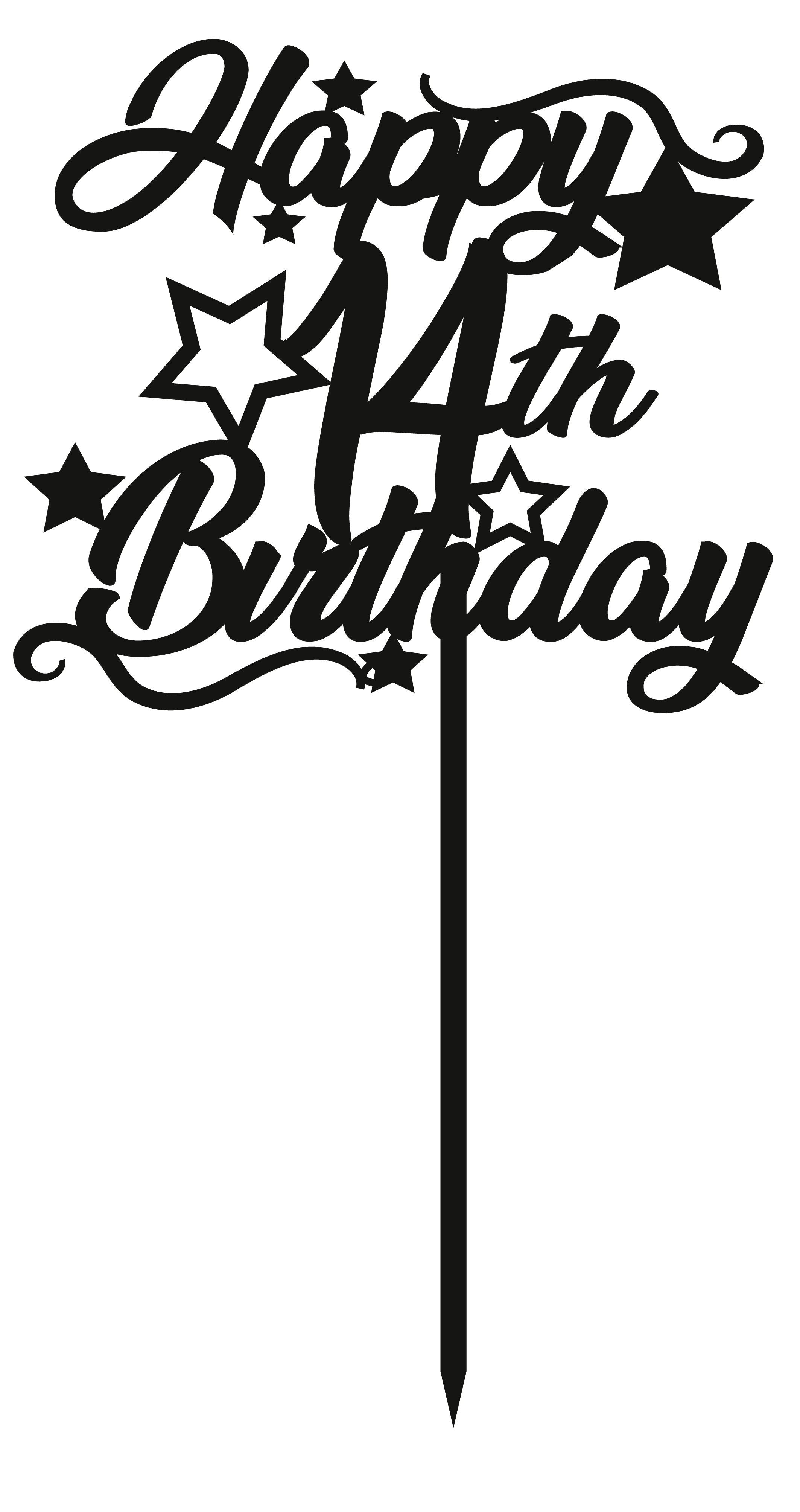 Cake Topper - Circular Number Fourteen 14 - The Create Studio