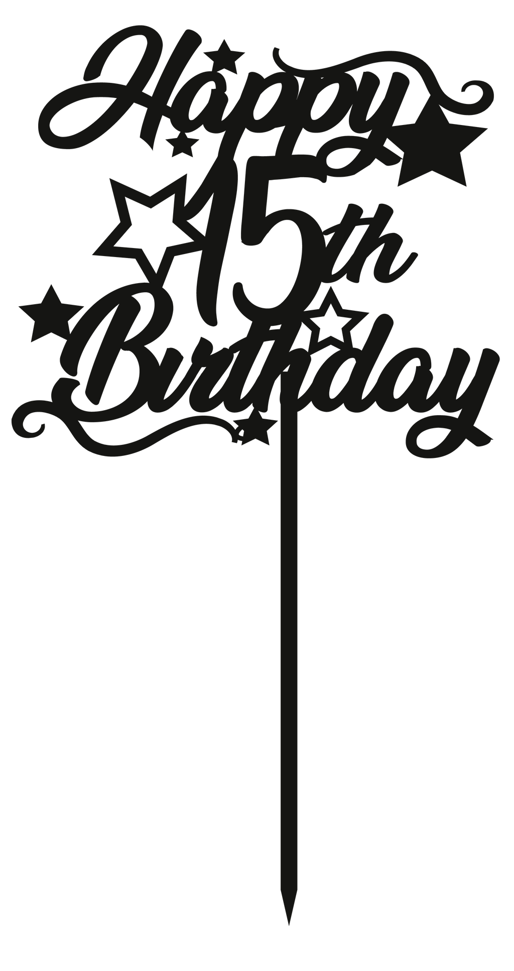 Cake Topper - Circular Number Fifteen 15 - The Create Studio