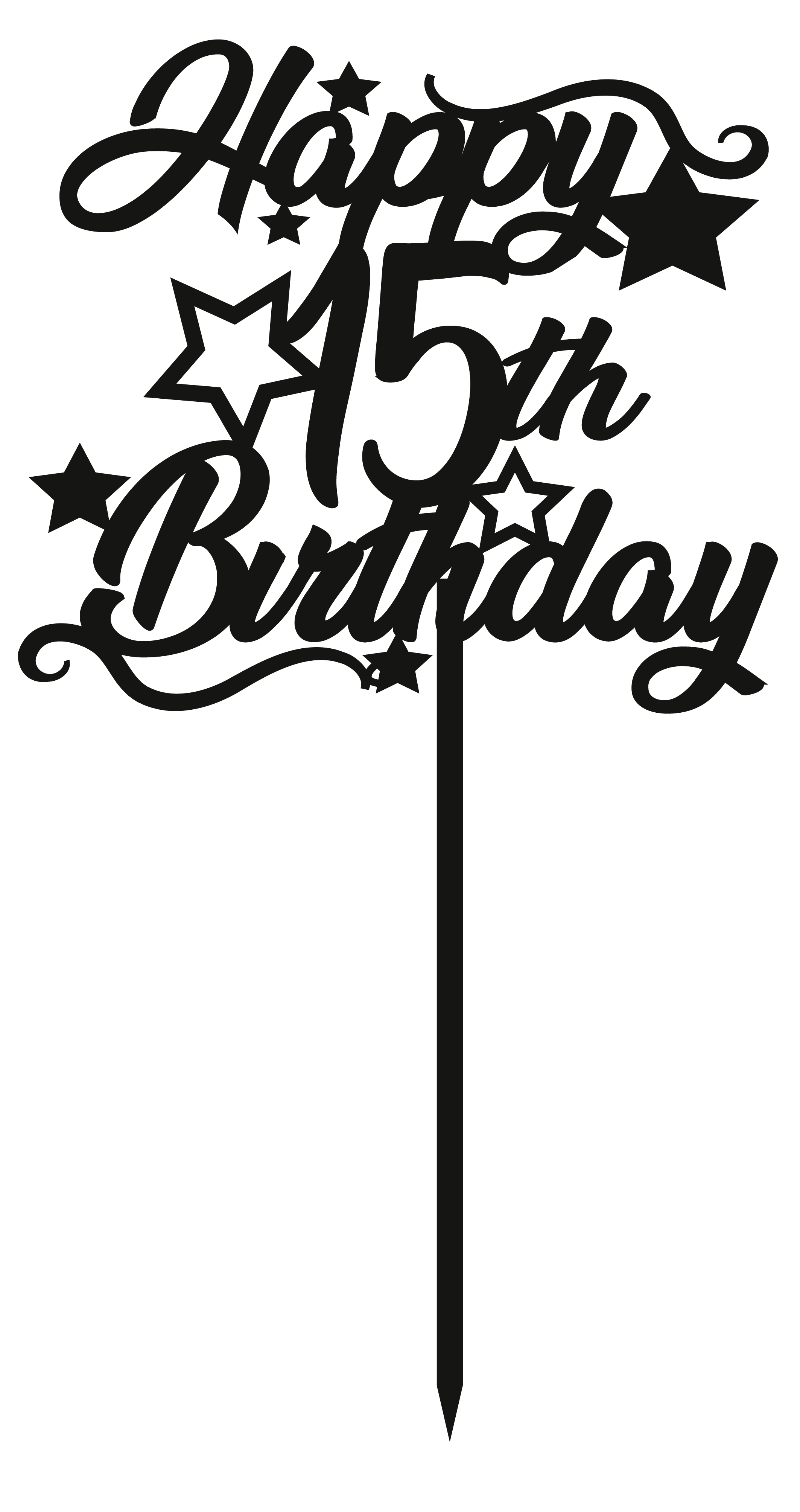 Cake Topper - Circular Number Fifteen 15 - The Create Studio