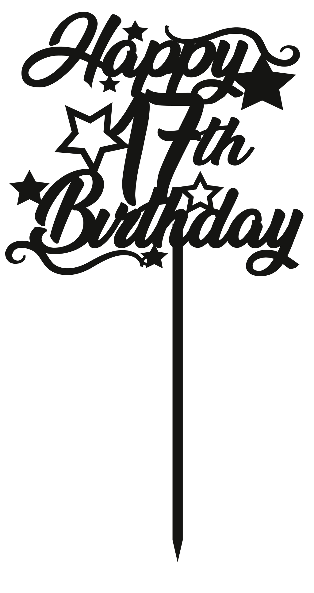 Cake Topper - Circular Number Seventeen 17 - The Create Studio