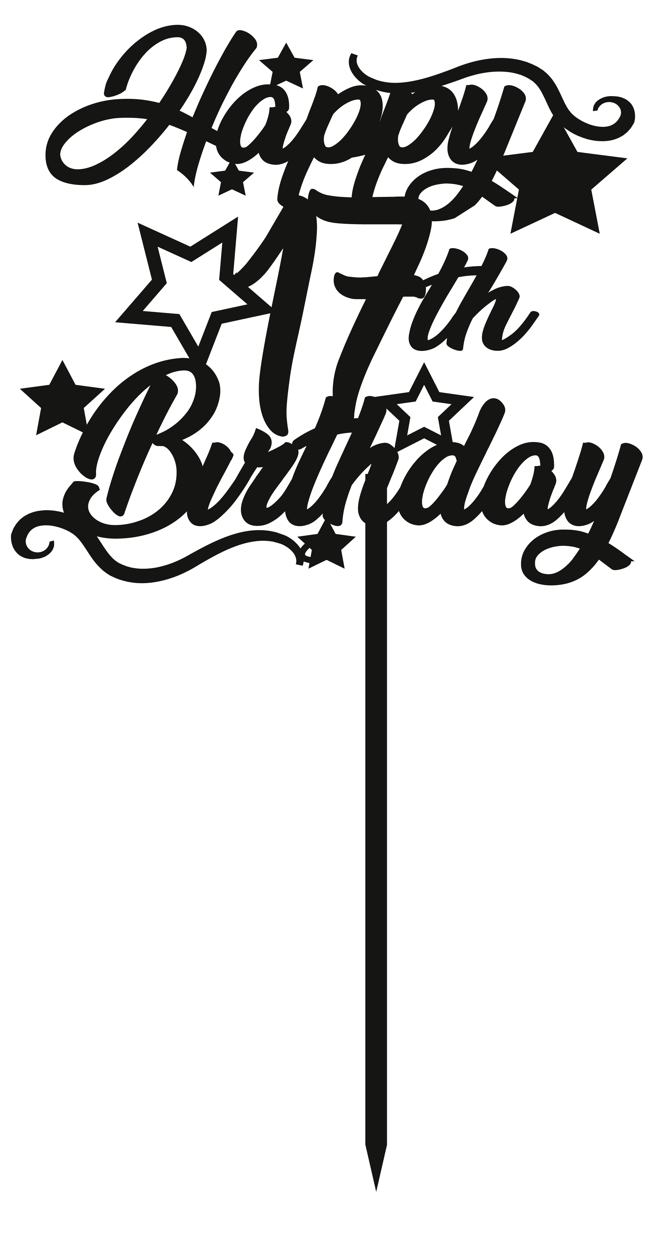 Cake Topper - Circular Number Seventeen 17 - The Create Studio