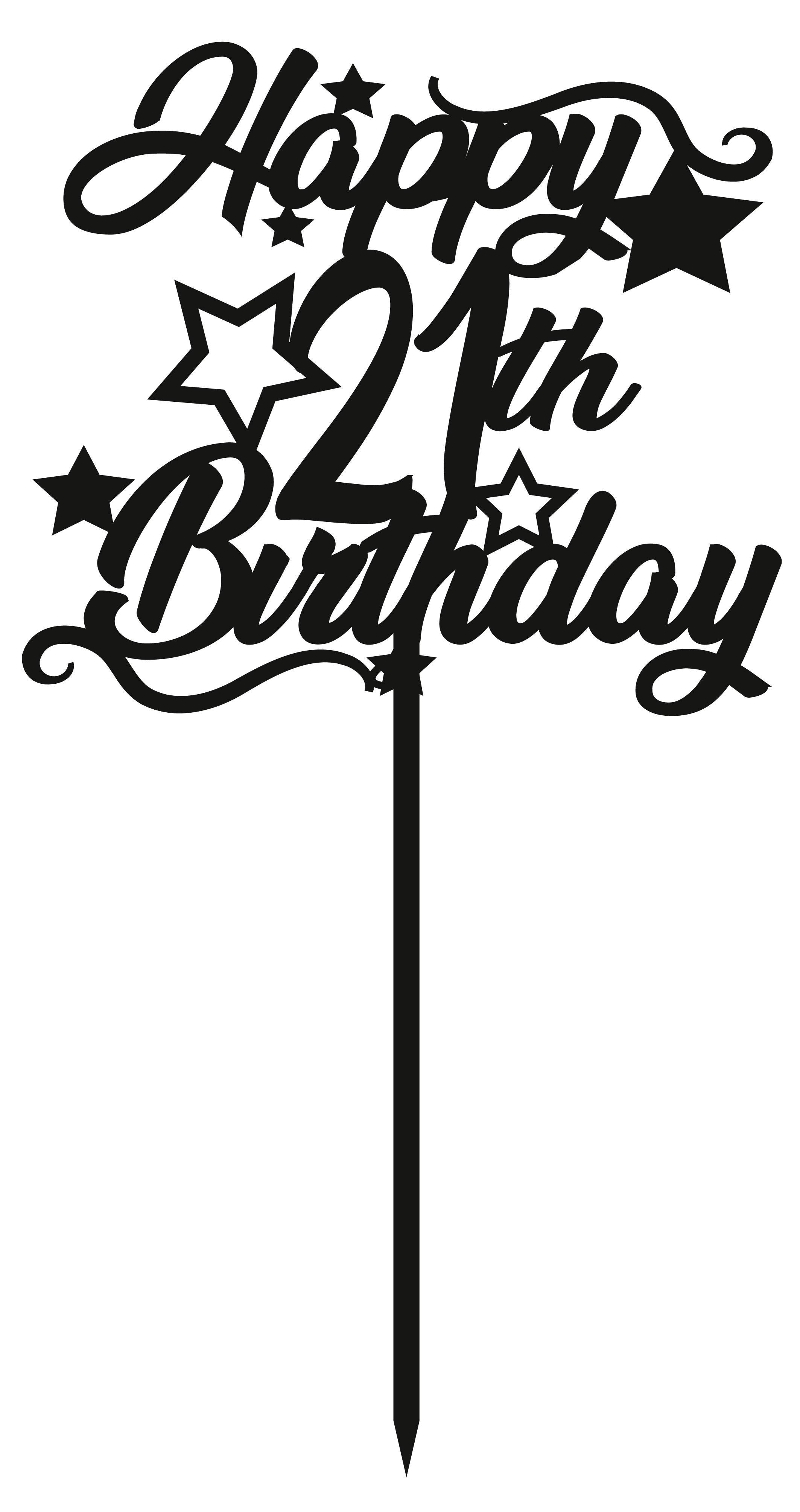 21st Birthday - Numbered - Cake Topper - The Create Studio