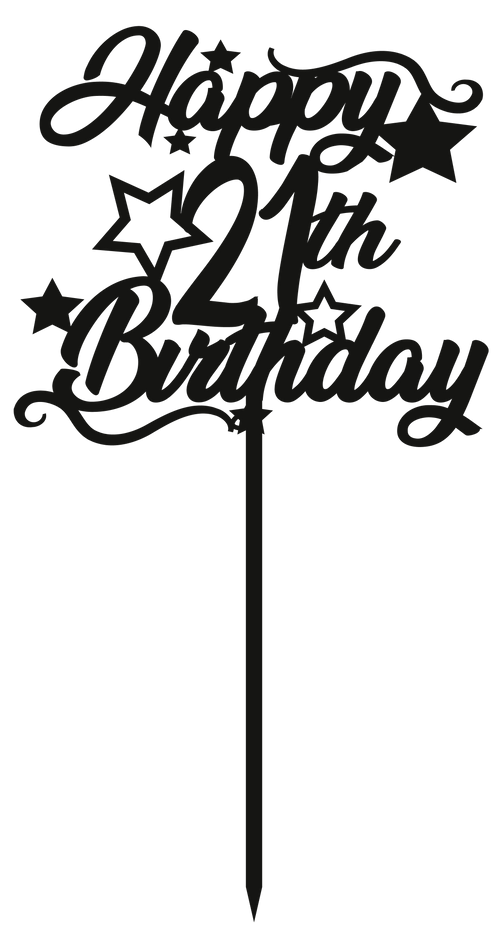21st Birthday - Numbered - Cake Topper - The Create Studio